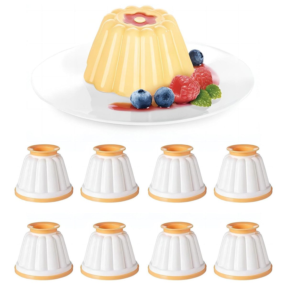 Novzep Backform 8St Puddingformen, wiederverwendbare italienische Puddingbecher, (8-tlg)