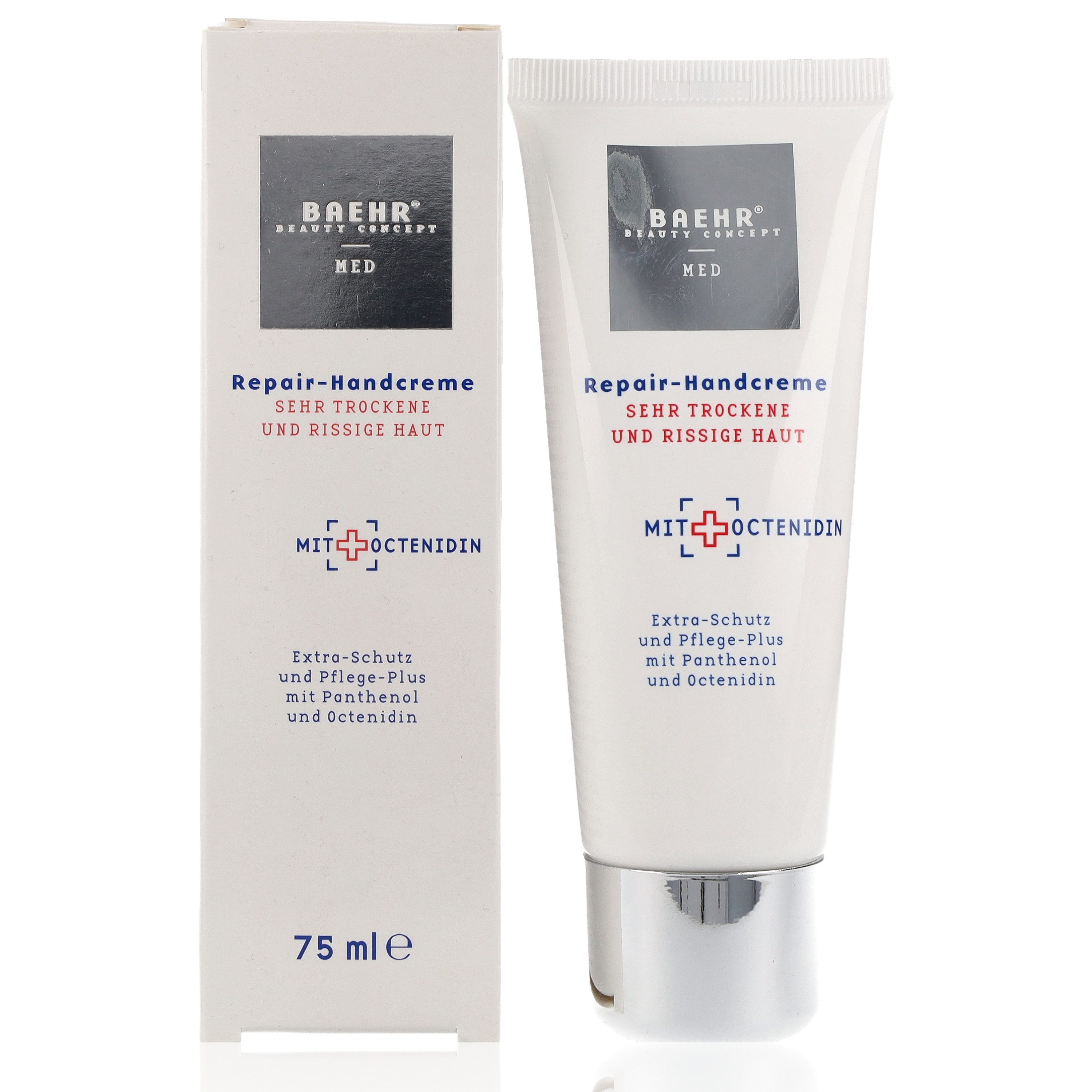 BAEHR BEAUTY CONCEPT Handcreme Baehr Beauty Concept MED Repair-Handcreme 75ml antimikrobiell mit Octenidin, 1-tlg., Intensivpflege für extrem trockene, rissige Haut