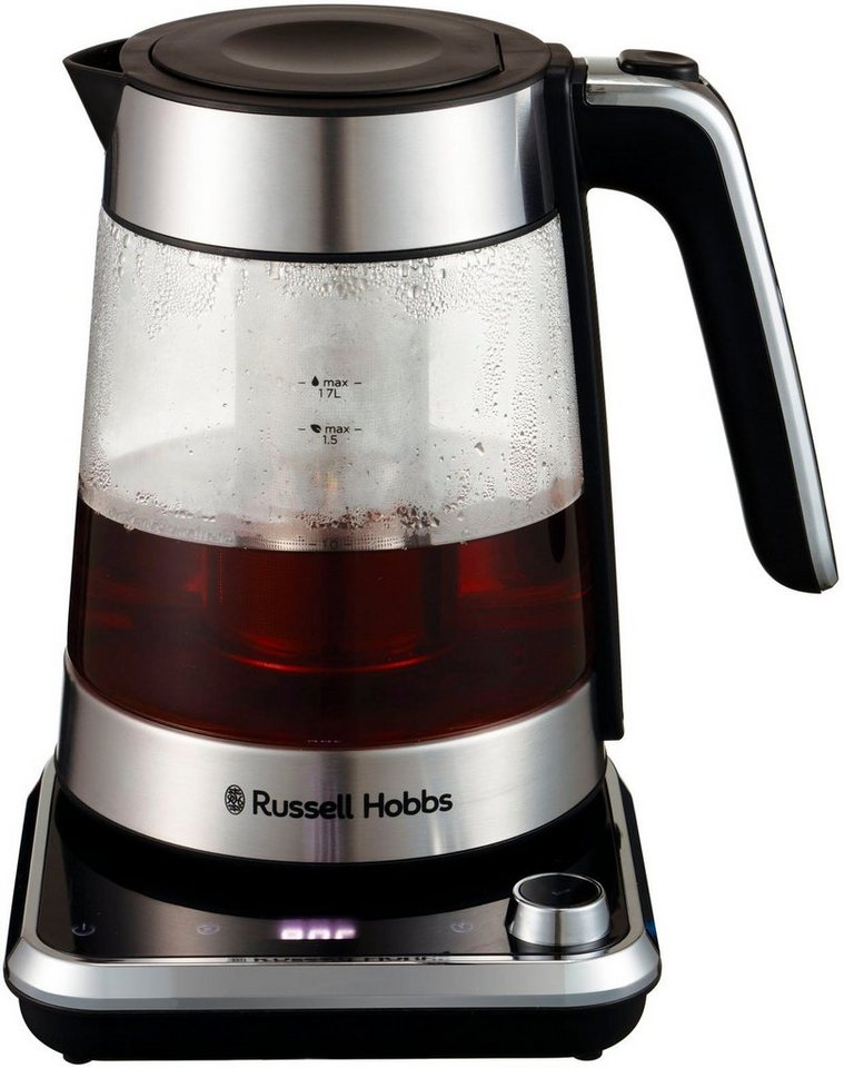 RUSSELL HOBBS Wasser-/Teekocher Attentiv 26200-70, 2400 W, mit  Temperatureinstellung, Ziehzeit-Timer für die Teezubereitung,  herausnehmbares Teesieb