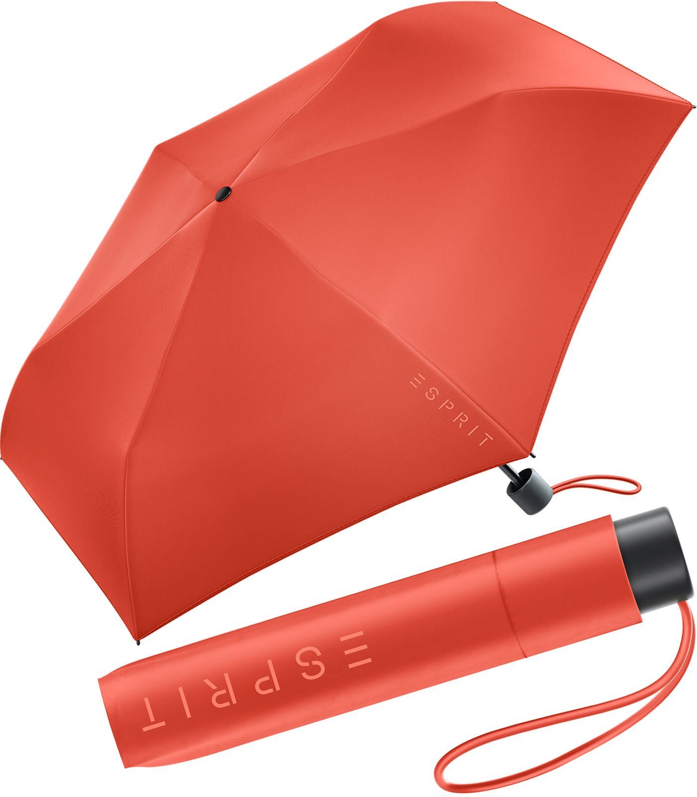 in spicy Esprit orange Trendfarben - Regenschirm den Damen HW Slimline Langregenschirm Mini neuen 2023,