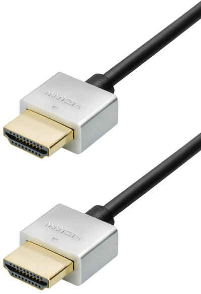 Transmedia High Quality Premium High Speed HDMI-Kabel mit Ethernet Metallstecker HDMI-Kabel