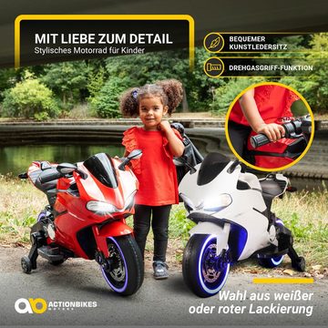 Actionbikes Motors Elektro-Kindermotorrad 1299SS - Kinder Elektro Motorrad inkl. Soundmodul & Bremsautomatik, Belastbarkeit 30 kg, (1-tlg), Kinder Auto Fahrzeug Spielzeug ab 3 Jahre elektrisch