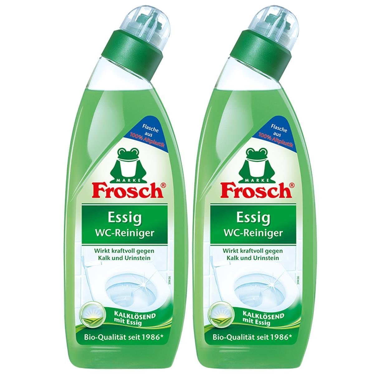 FROSCH 2x Frosch Essig WC-Reiniger 750 ml - Kalklösend mit Essig WC-Reiniger