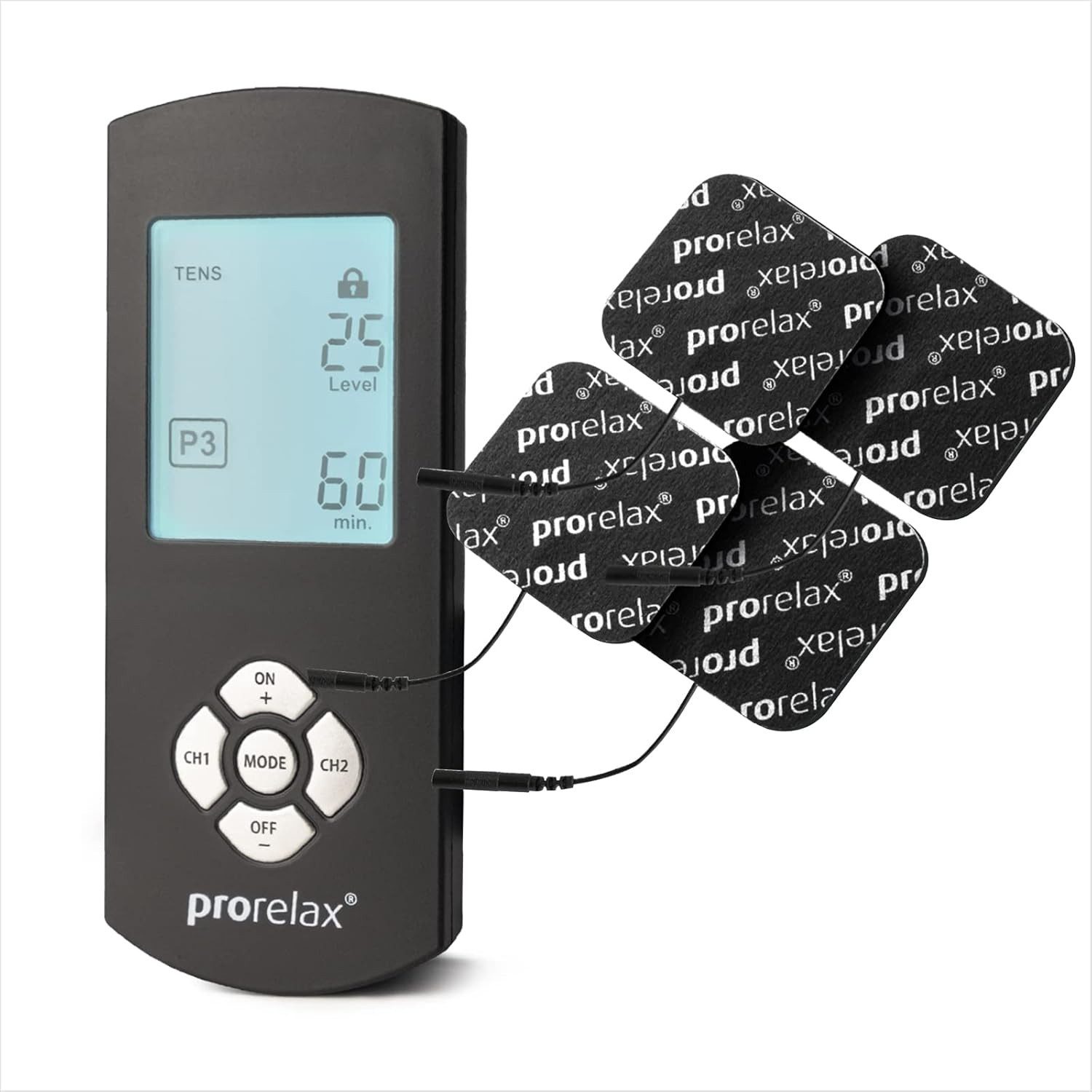 TENS-EMS-Gerät PRORELAX TENS/EMS Duo Comfort Blackline Elektrostimulationsgerät