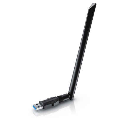 Aplic WLAN-Stick, WLAN Adapter 1200MBit/s - 2,4Ghz + 5Ghz - Dual Band - 5 dBi externe Antenne - Mini WiFi Stick 1200 MBit/s - Wireless LAN - USB 3.2 Gen.1 Netzwerk Dongle - Für PC Desktop Laptop - auch Windows