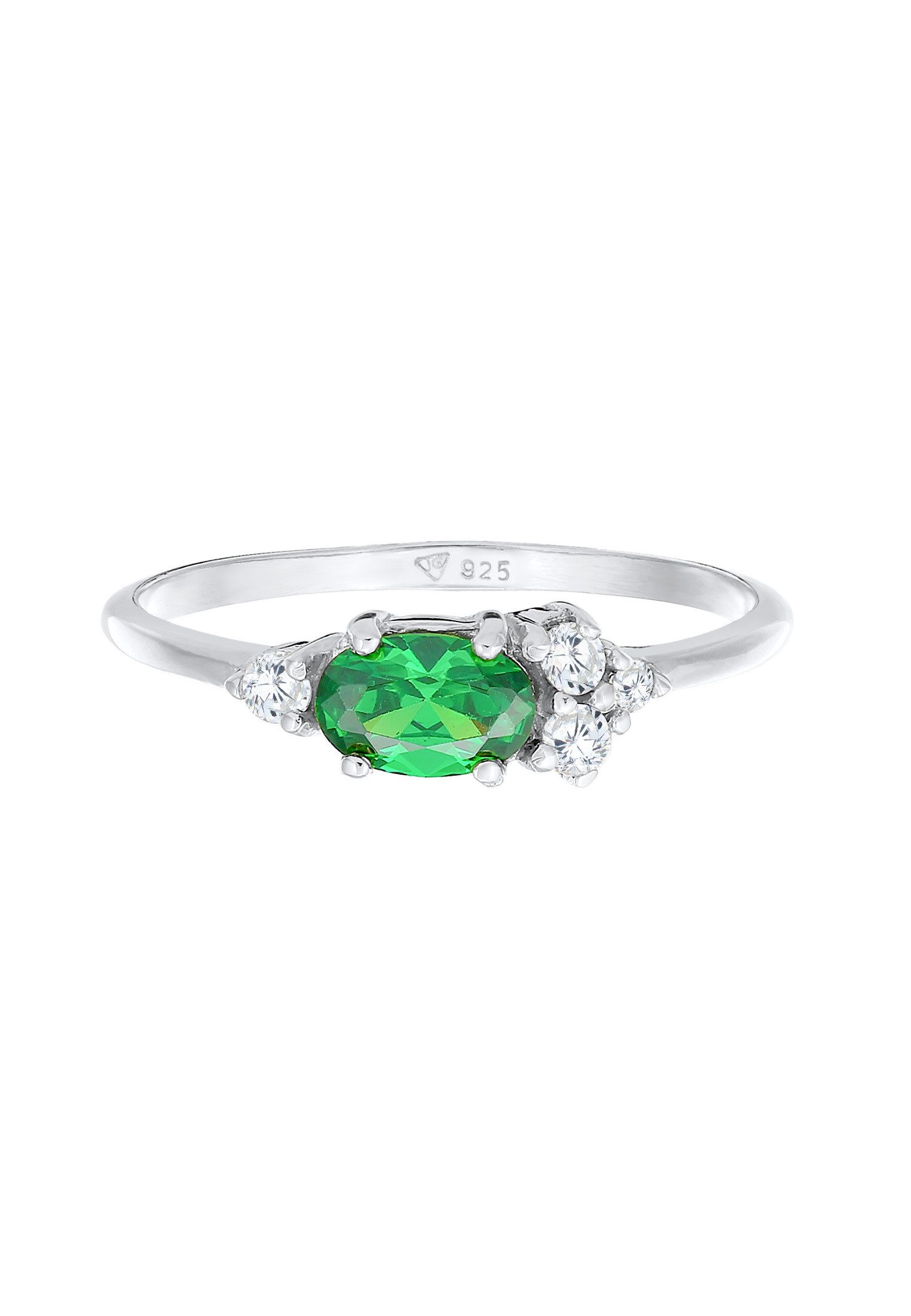 Elli Fingerring Zirkonia Grün Smaragd Verlobung günstig online kaufen