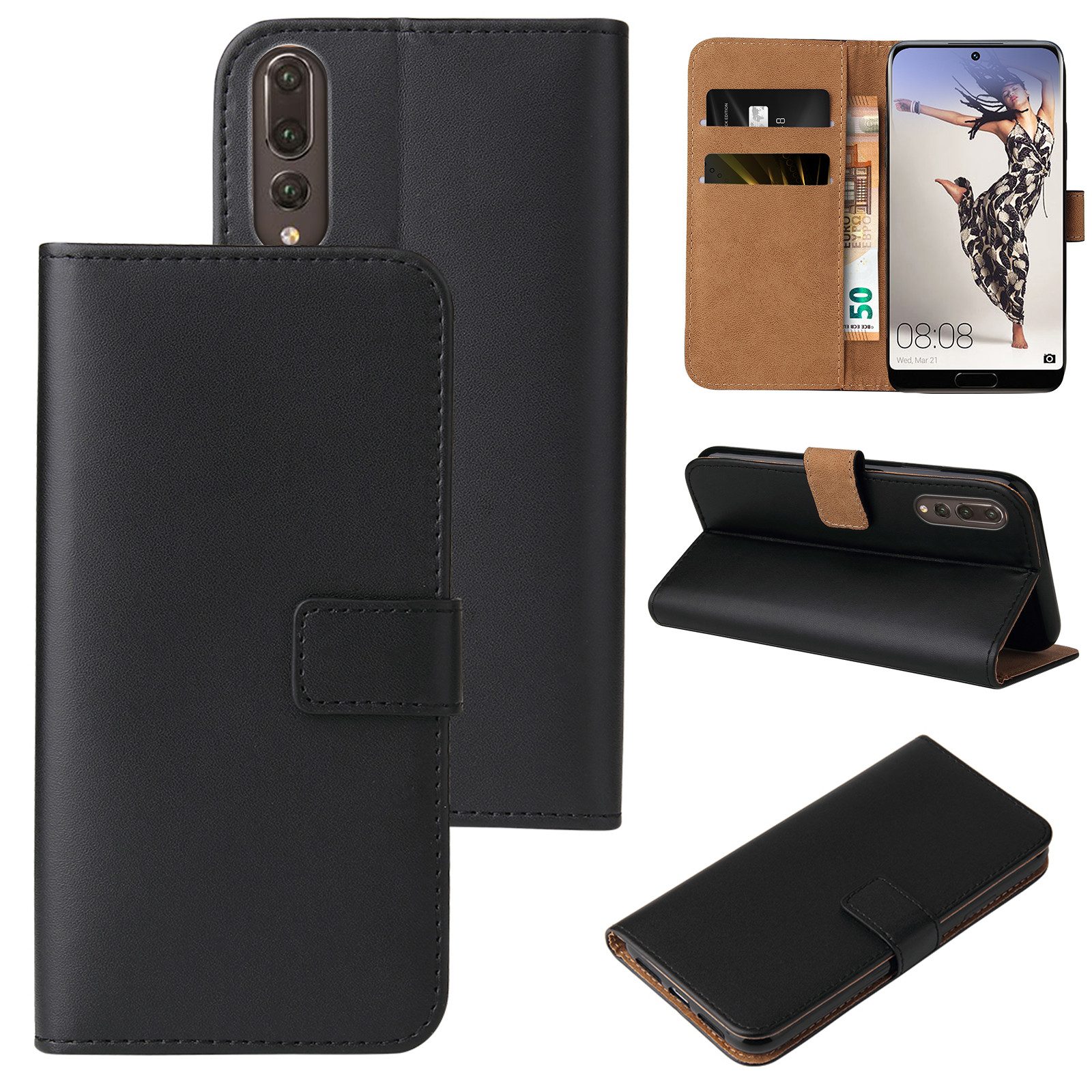 Tec-Expert Handyhülle Klapp Hülle für Huawei P20 Pro 6.1 Zoll, 6.1, Flip Case für Huawei P20 Pro