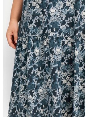 Sheego Jerseykleid Große Größen mit Blumendruck, in Midilänge