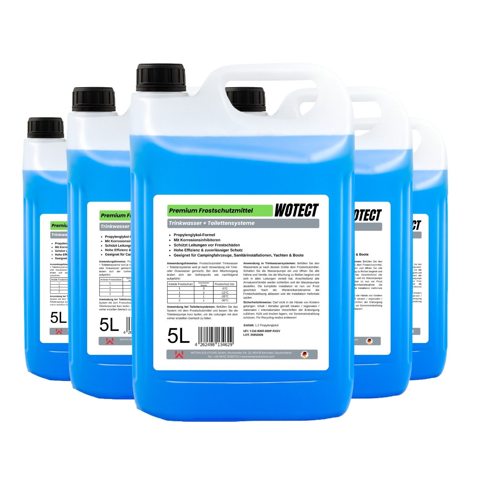 Wotect Trinkwasser-Frostschutz Premium Frostschutz für Trinkwasser- und Sanitärsysteme 25 L, bis -35 °C, 25 l, Frostschutz und Korrosionsschutz für Trinkwasser- und Sanitärsysteme