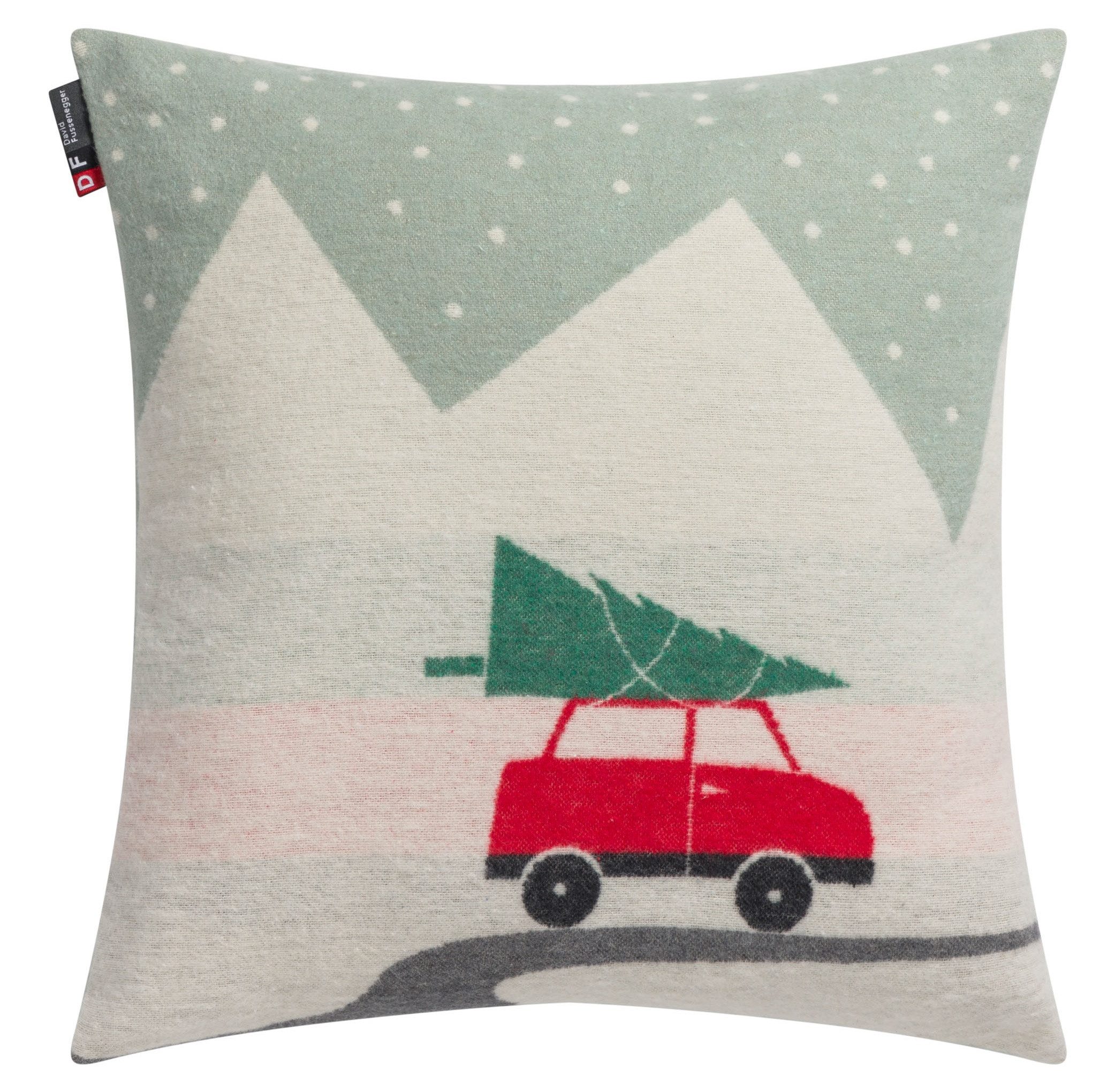 DAVID FUSSENEGGER Kissenhülle Silvretta 'Auto/Tanne' 40 x 40 cm Hellgrün günstig online kaufen