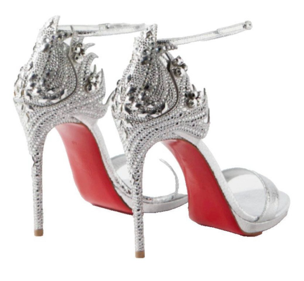 CHRISTIAN LOUBOUTIN Loubi Vega 120 crystal-embellished Stiletto Sandals Schuhe 39 Туфли на высоком каблуке Kristallflammen aus der Viva Las Vegas Kollektion