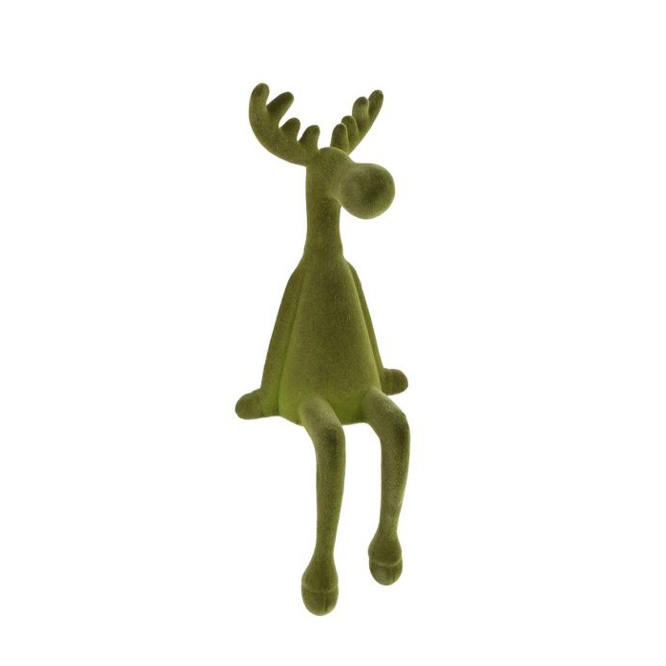Macosa Home Миниатюрные фигурки Rentier 31 cm Braun, Grün, Taupe od. 3er Set (Dekoration Weihnachtsdeko, modern Weihnachten), Kunststoff beflockt Dekorentier