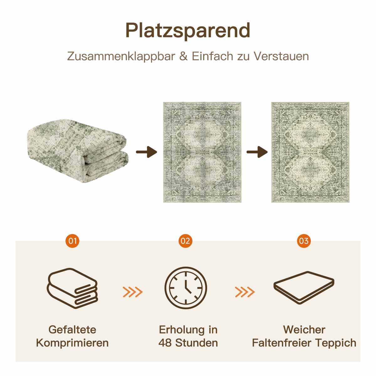 PURECOZY Teppich Moderner Boho-Stil, Kurzflor & Weich, waschbar & pflegeleicht, Rechteckig, Höhe: 6.1 mm, Rechteckig, geeignet für verschiedene Innenräume