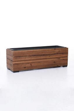 VIVANNO Pflanzkübel Blumenkasten Pflanzkasten Holz KAJIX mit Einsatz - 61x20x21 cm