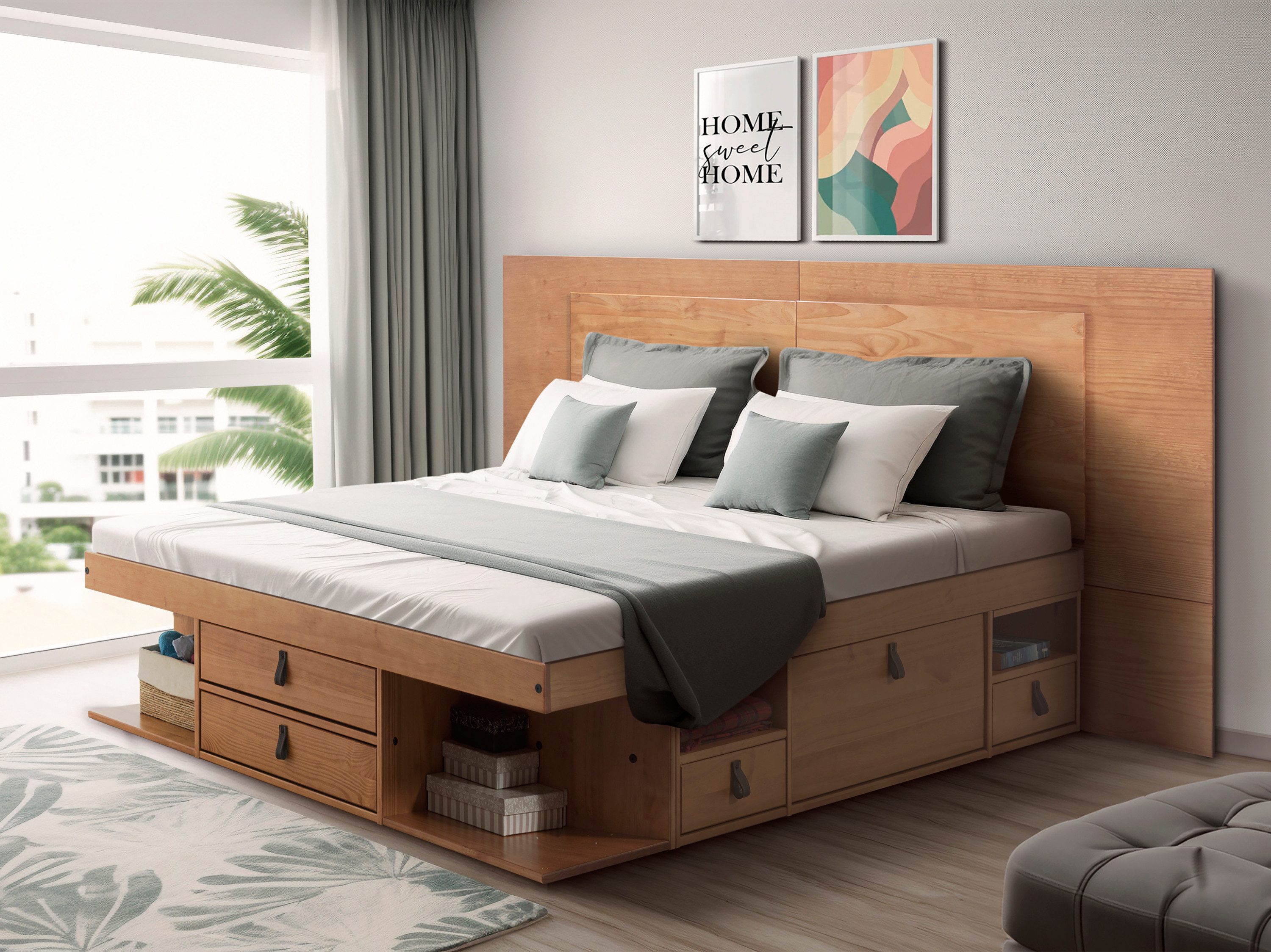 Memomad Kopfteil Bali Flatt Kopfende, (Bali Flatt Kopfende), Kopfteil mit intelligentem Montagesystem für alle Doppelbett-Größen
