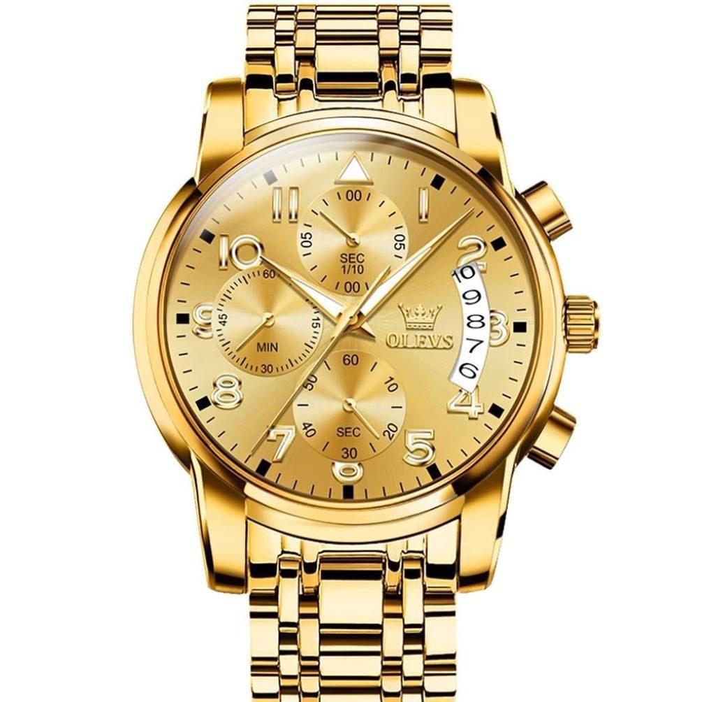 OLEVS Quarzuhr OLEVS 2879 Herren-Quarzuhr Chrono Gold Zifferblatt Gold 2879 günstig online kaufen