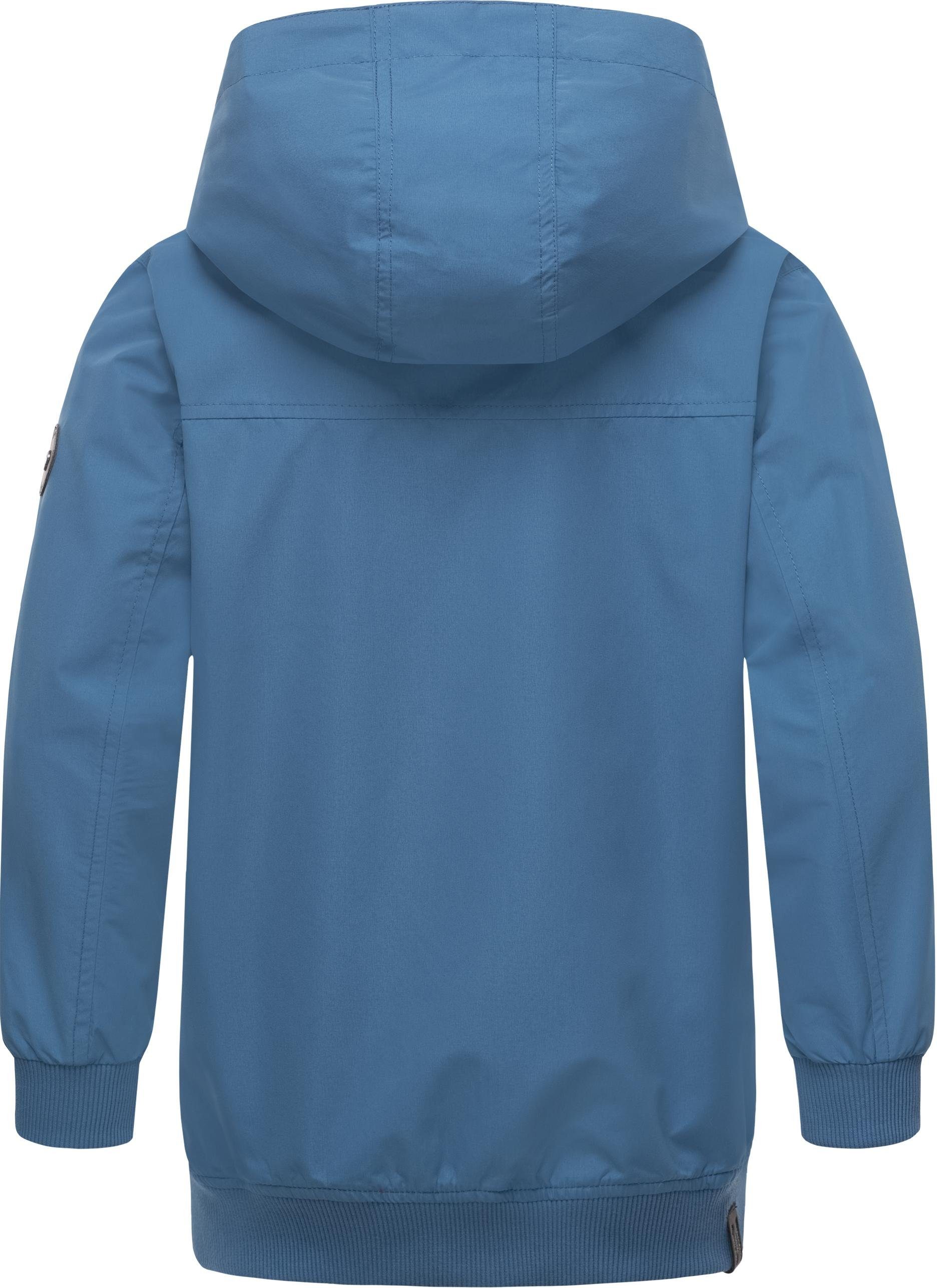 Jungen Outdoorjacke atmungsaktive Ragwear für und Matys wasserdichte Kapuzenjacke blau