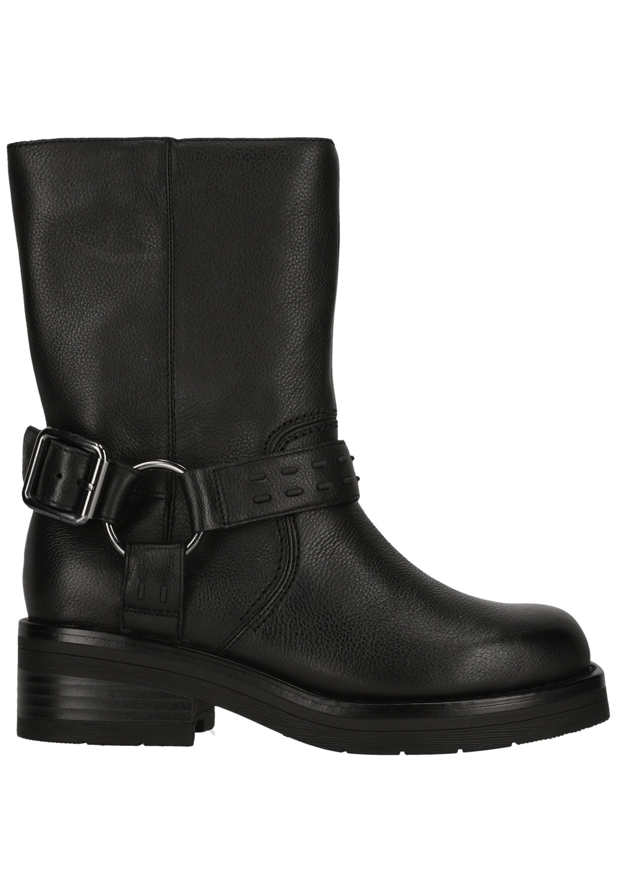 Clarks Rebelle Up Black Leather Stiefel mit herausnehmbarem Contour-Cushion-Fußbett