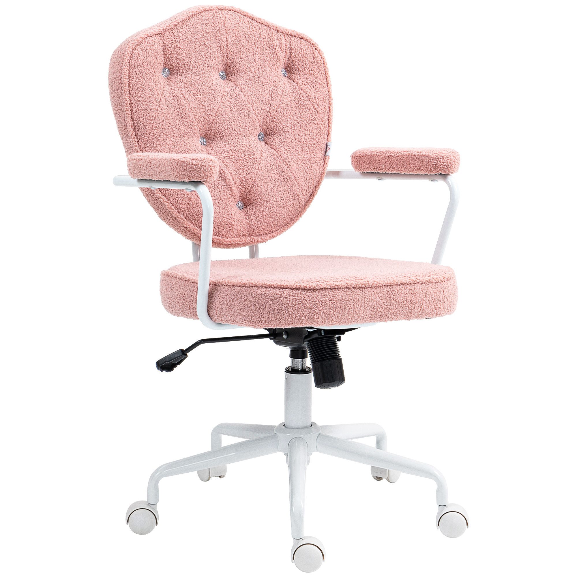 Bürostuhl Bürostuhl, höhenverstellbar, weicher Bezug, Rosa