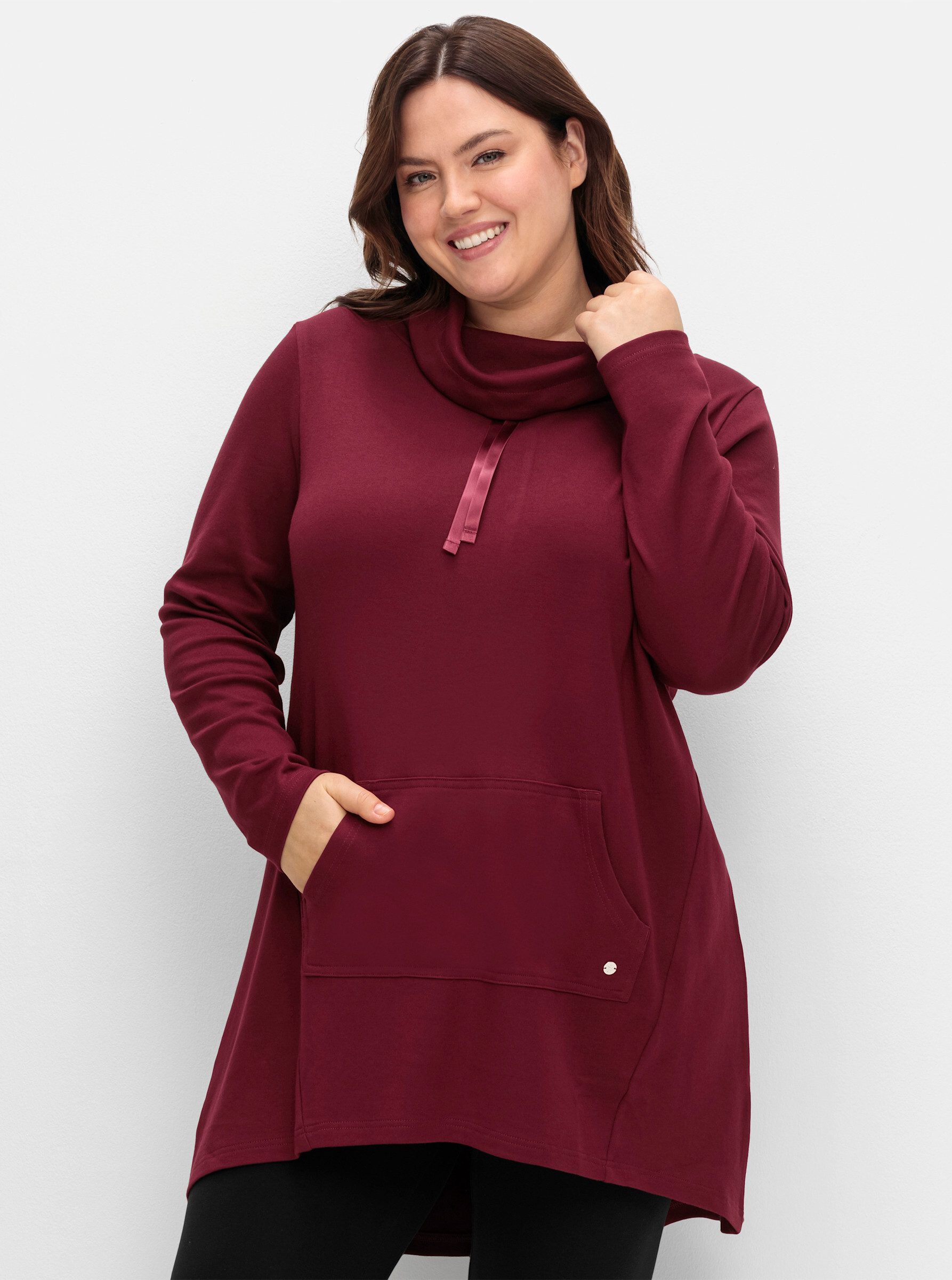 Sheego T-Shirt Oversize-Shirt . in A-Linie mit Stehkragen günstig online kaufen