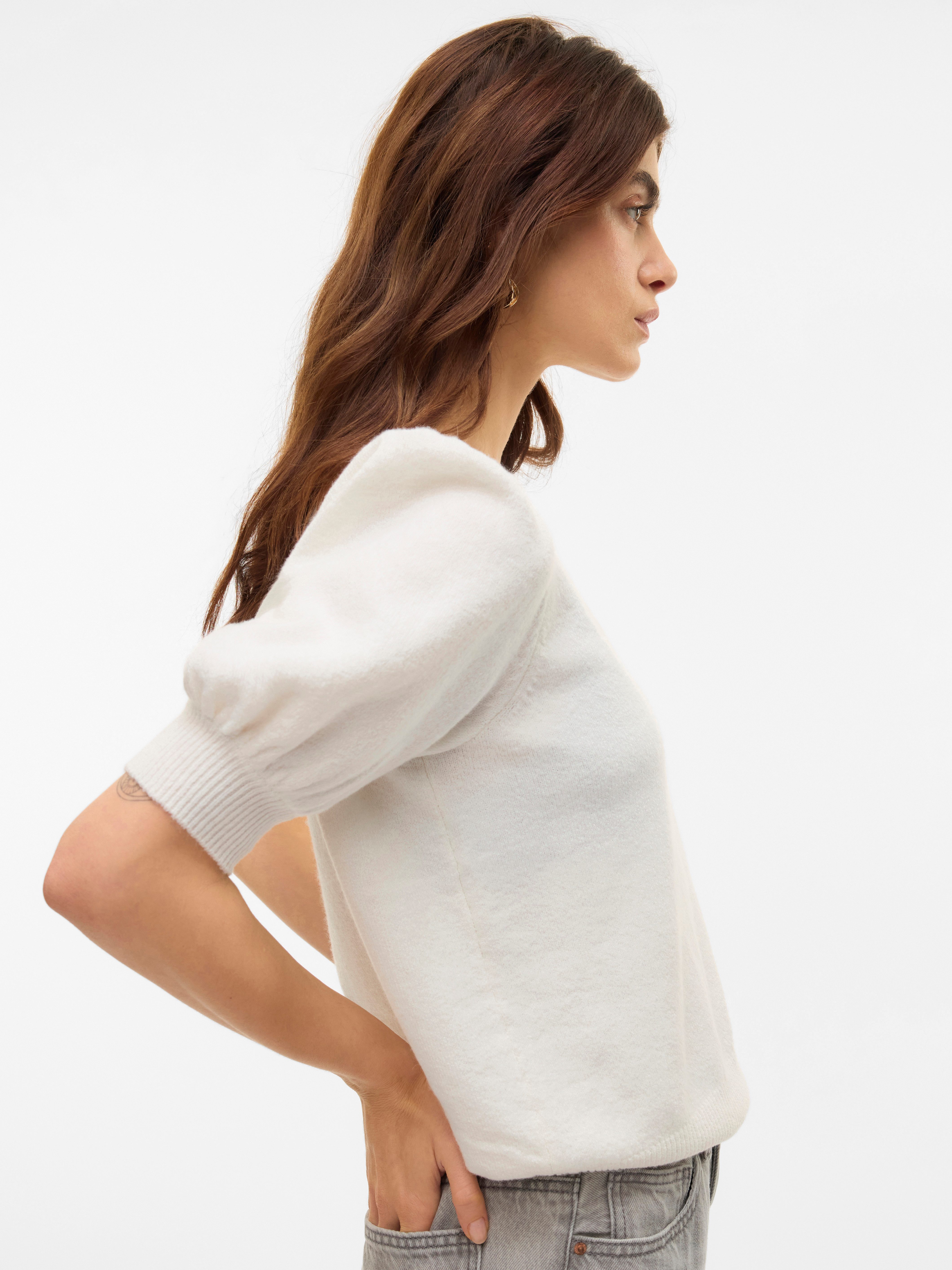 Vero Moda Rundhalspullover VMDOFFY 2/4 O-NECK PULLOVER GA NOOS Materialmix, regular fit