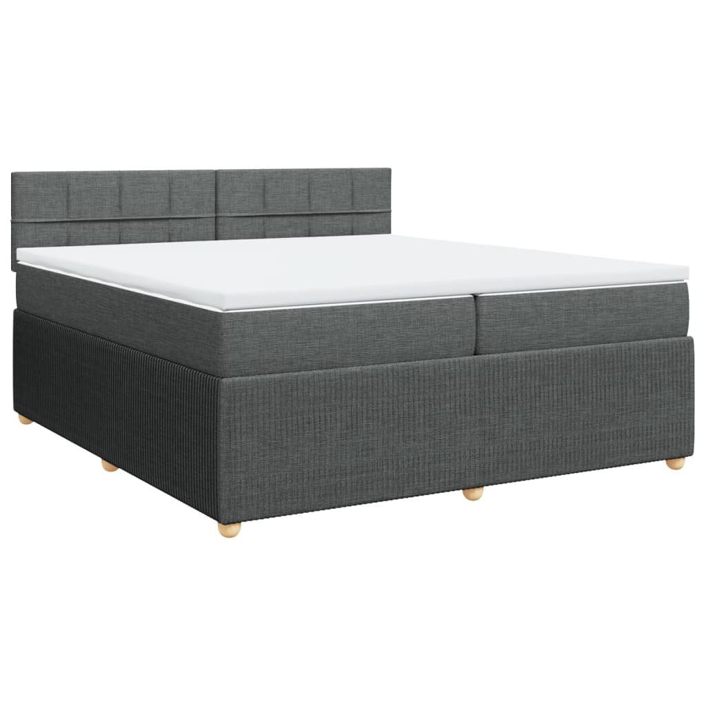Bett Boxspringbett mit Matratze Dunkelgrau 200x200 cm Stoff