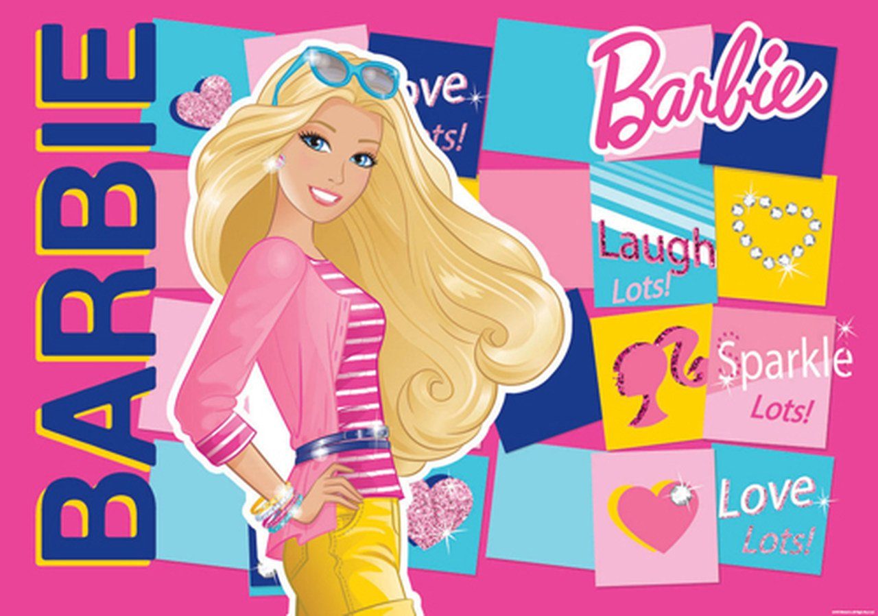 Wallarena Fototapete Kinderzimmer Mädchen Barbie inklusive cm, 152x104 Vliestapete Kleister Glatt, Tapete Puppe Kinder, Kinder Vliestapete