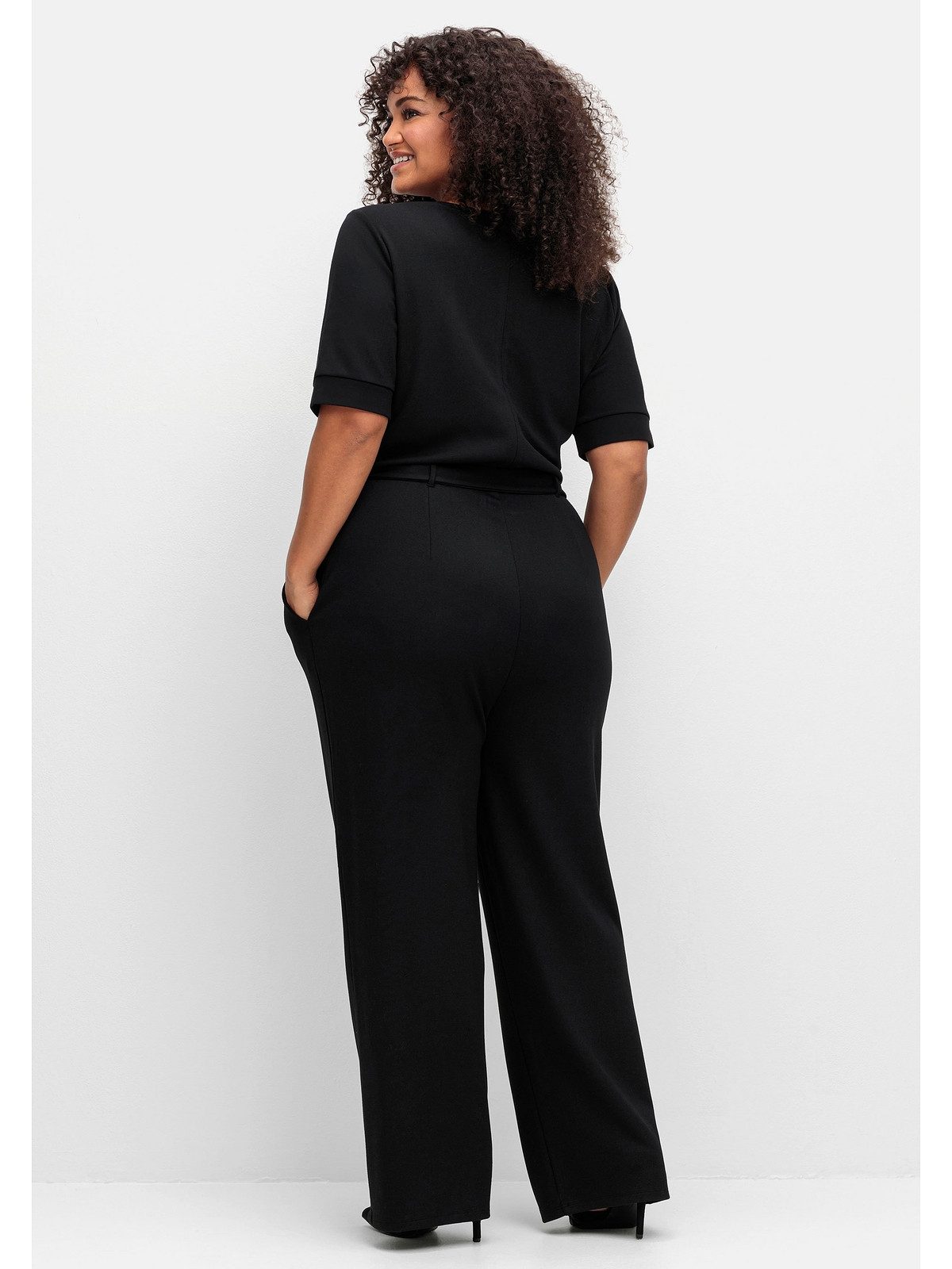 sheego by Joe Browns Jumpsuit Große Größen mit Bindegürtel und weitem Bein