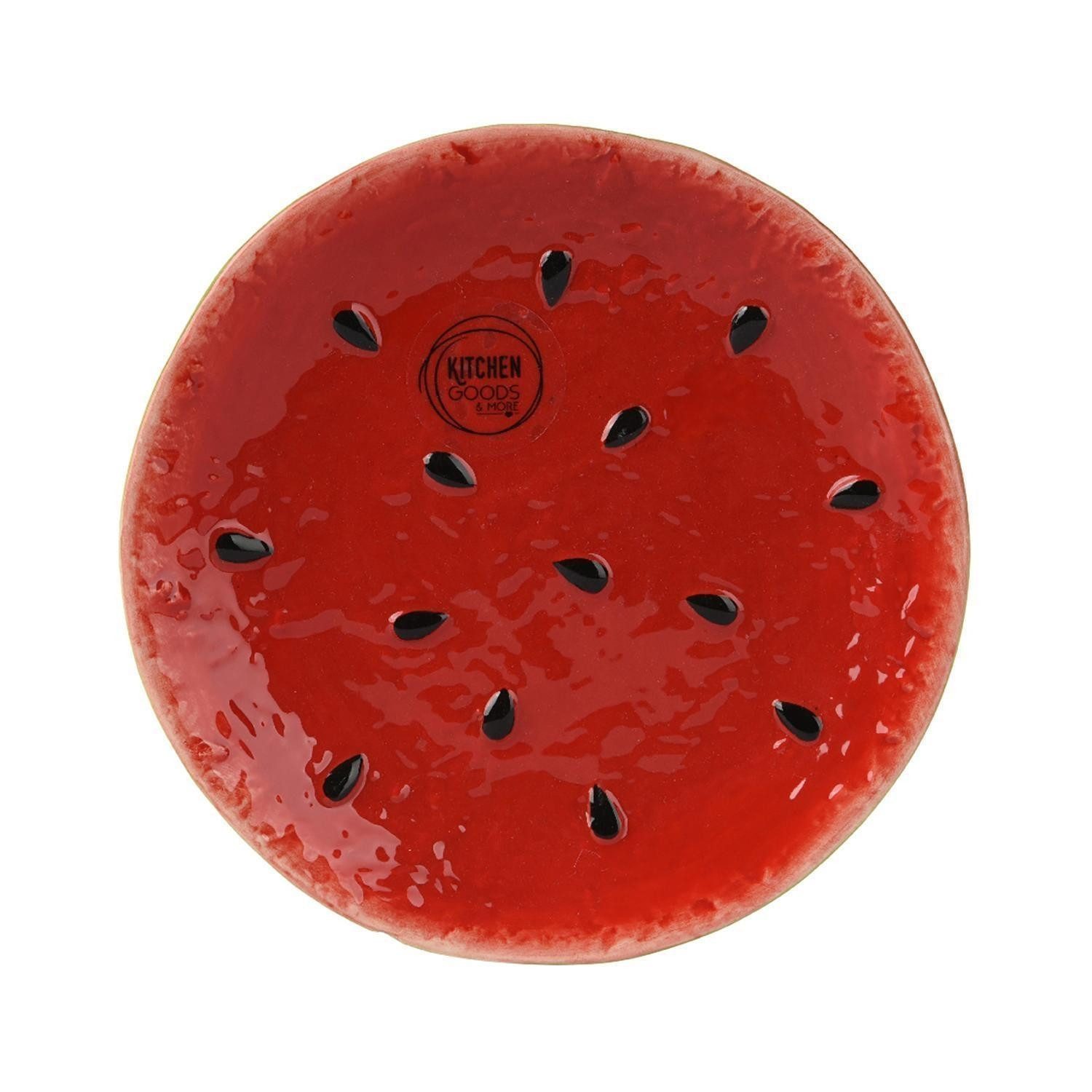 Kaemingk Dessertteller CITRI, Ø 16 cm, Rot, Grün, (1 St), Dolomit, Melonenform