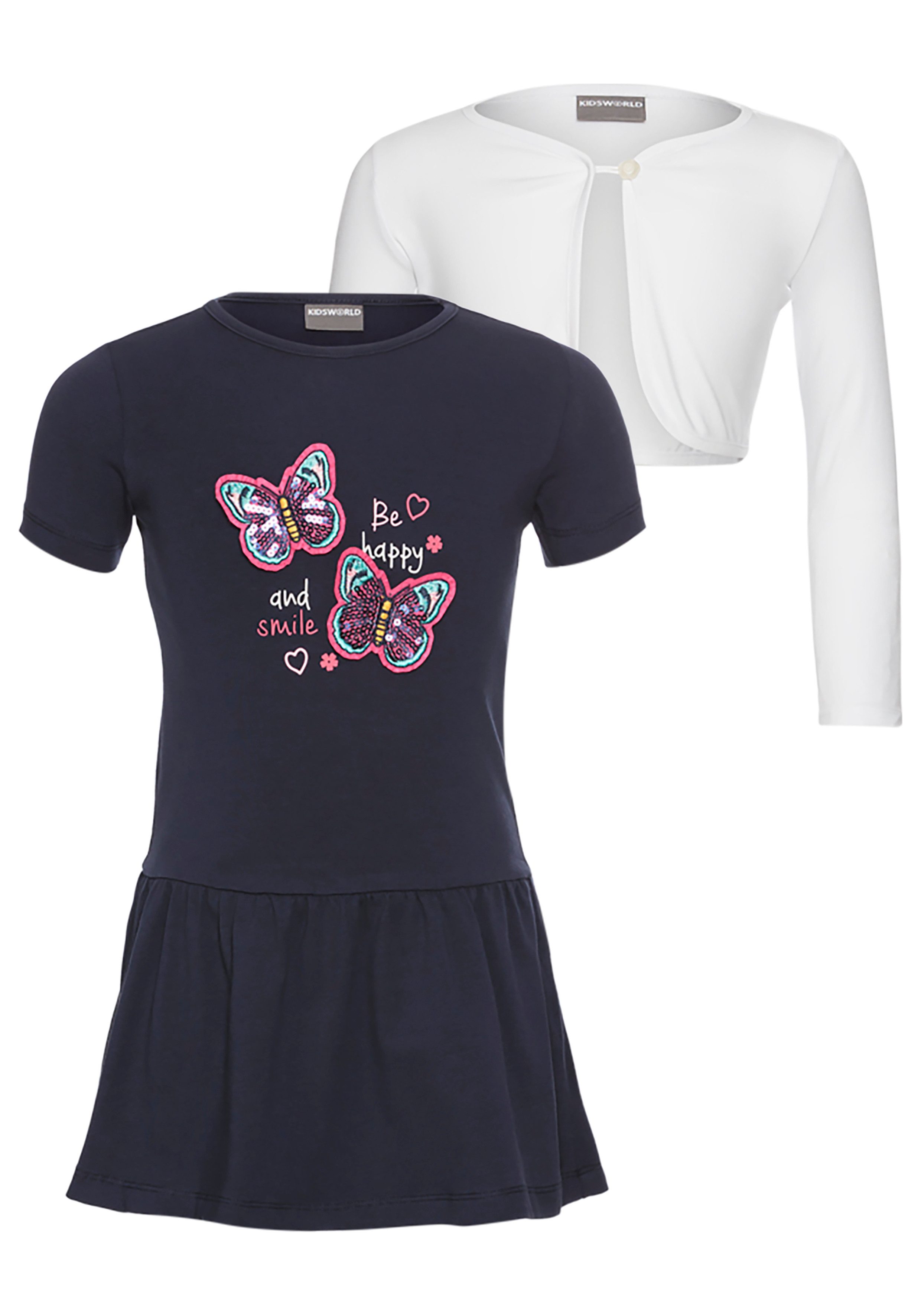KIDSWORLD Bolero, Kleid & Leggings 2tlg. Set : Kleid mit Bolero-Jacke (Set, 2-tlg., 2) Outfit für kleine Mädchen