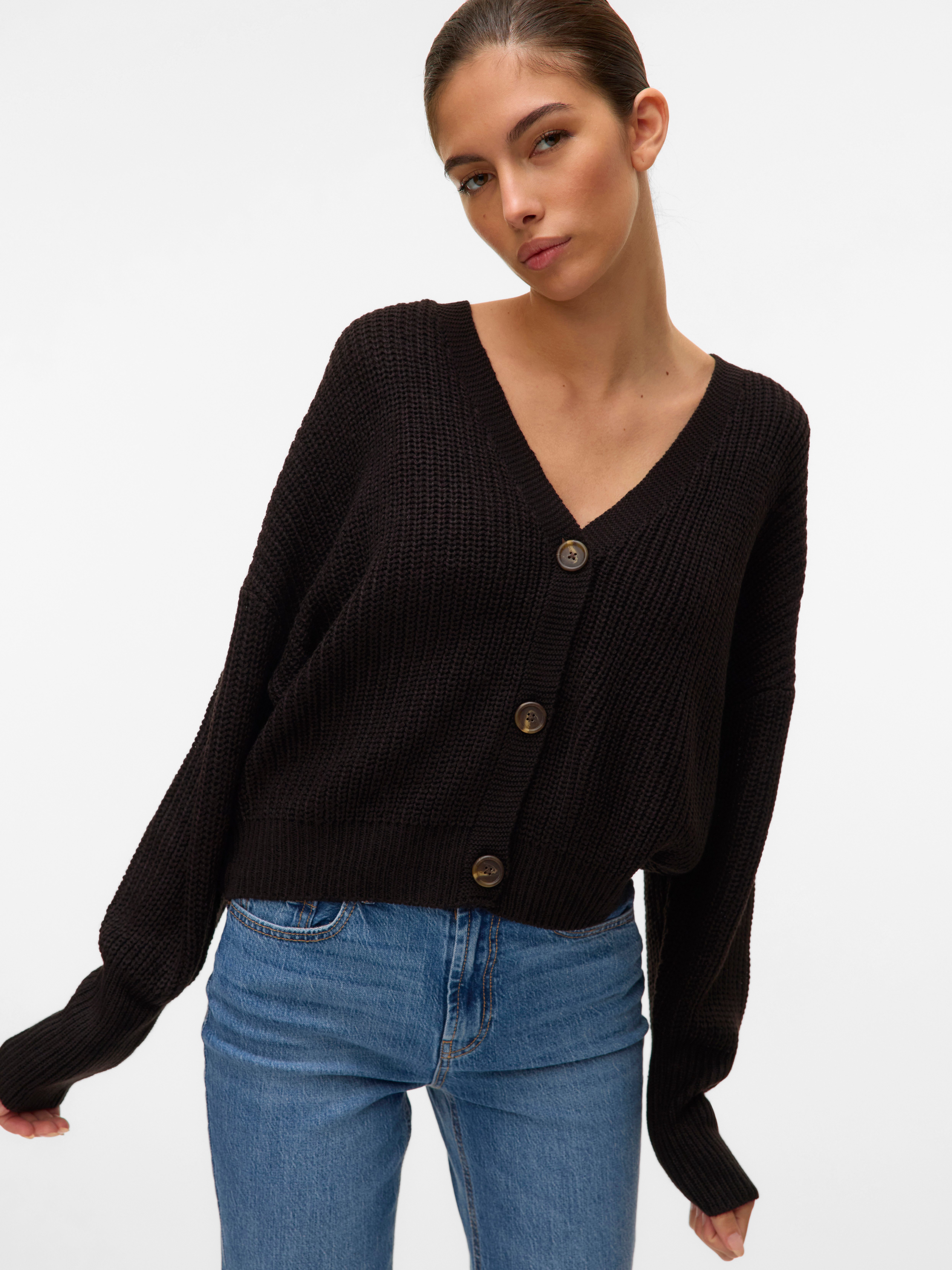 Vero Moda Strickjacke VMLEA LS V-NECK günstig online kaufen