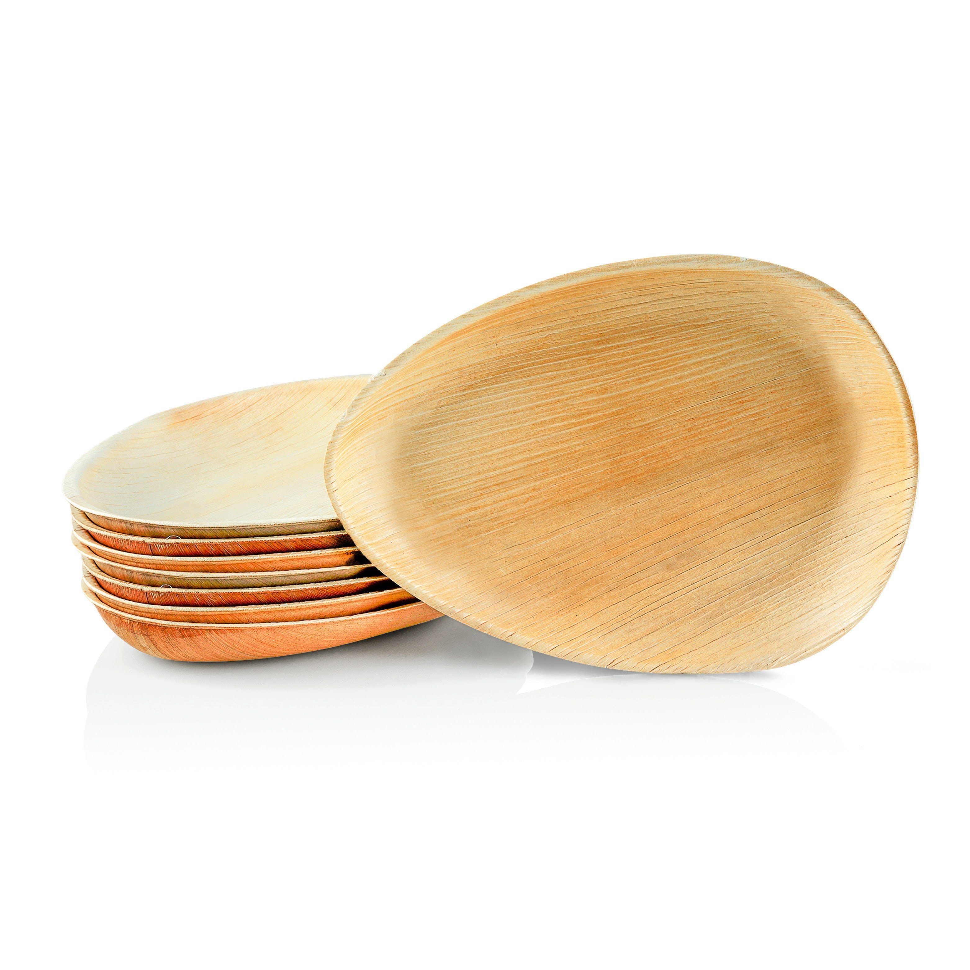 wisefood Einwegteller Palmblatt Teller - tropfförmig 17cm, (25 St)
