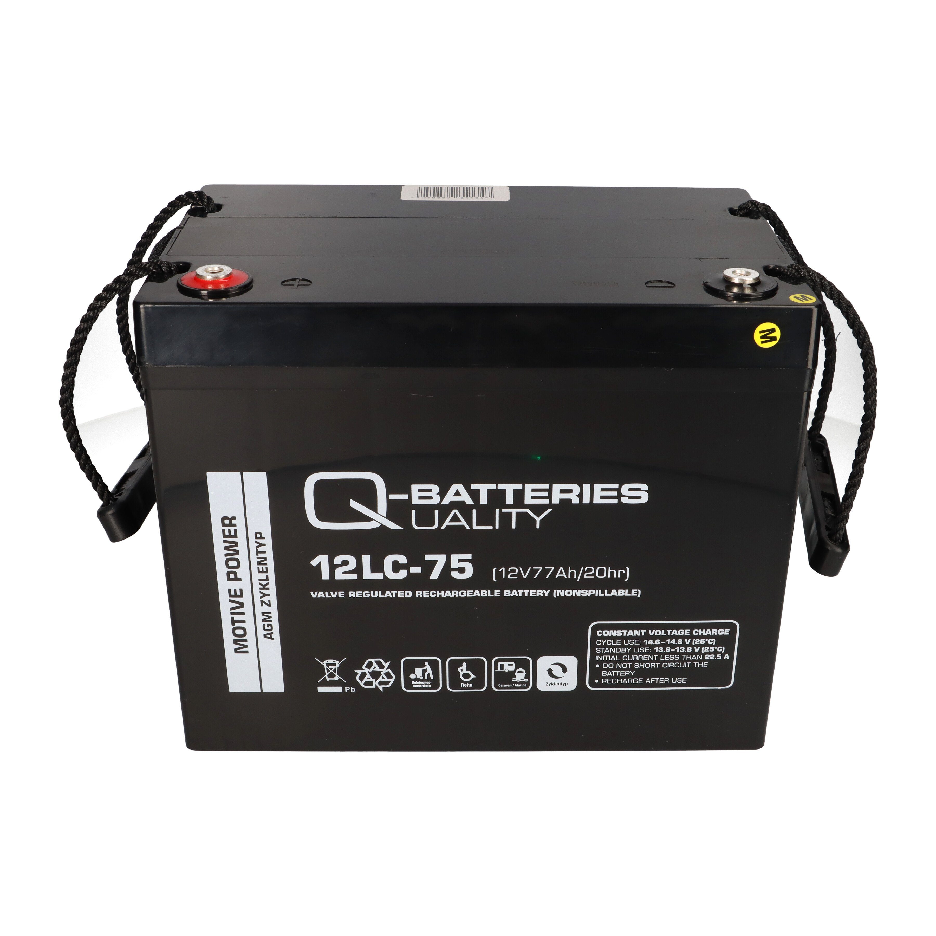 Q-Batteries 4x Q-Batteries Bleiakkus Akku 12V 77Ah Blei / - Deep - Zyklentyp 12LC-75 AGM