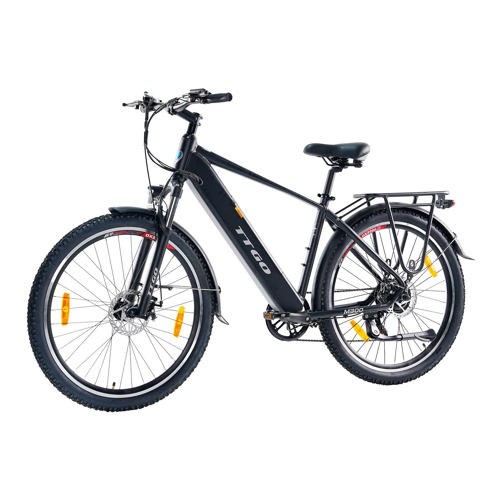 Vankel E-Bike Cityrad M300 36V20Ah Akku 250W Motor 55Nm 7 Gänge 120 kg Traglast, 7 Gang, Kettenschaltung, Heckmotor, 720 Wh, (mit abnehmbarem Akku, mit Akku-Ladegerät, mit Akku-Schlüssel), 27,5×2.1" Reifen, 100mm Gabel, LCD Display, 5 Stufen, StVZO-konform