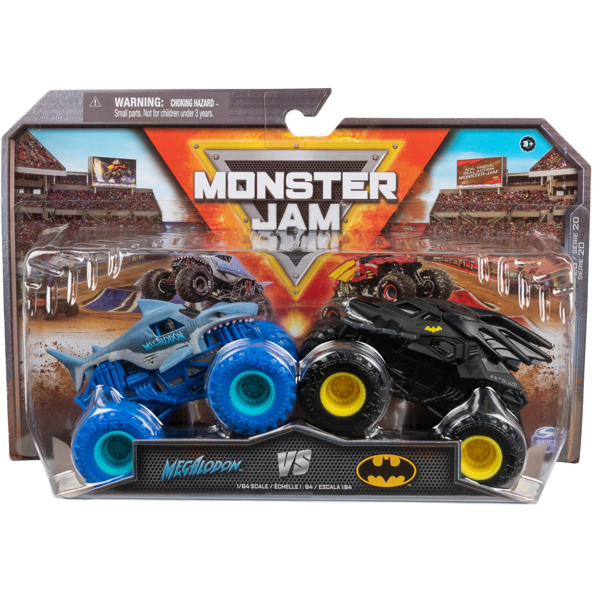 Monster Jam Spielzeug-Auto Spin Master Monster Jam - Batmobil vs. Megalodon