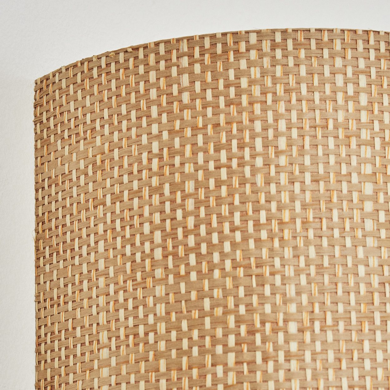 hofstein Wandleuchte Wandlampe aus Metall/Bast in Schwarz/Natur, ohne Leuchtmittel, Wandleuchte m. Stecker/Schalter, Kabel, UP & Down Lichteffekt, 1 x E27