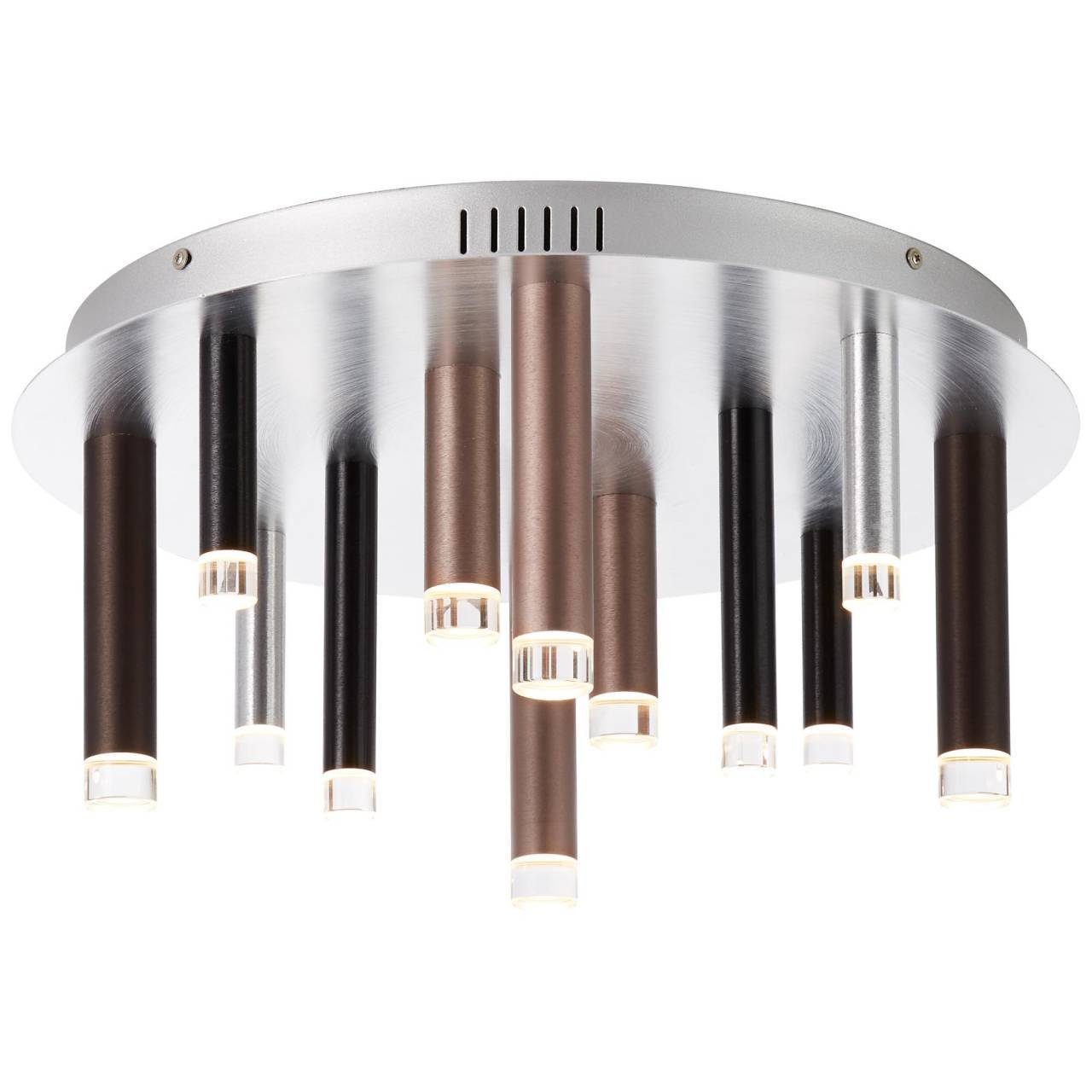 Brilliant Deckenleuchte Cembalo, LED fest integriert, Warmweiß, LED Deckenlampe rund 12flg braun/Kaffee