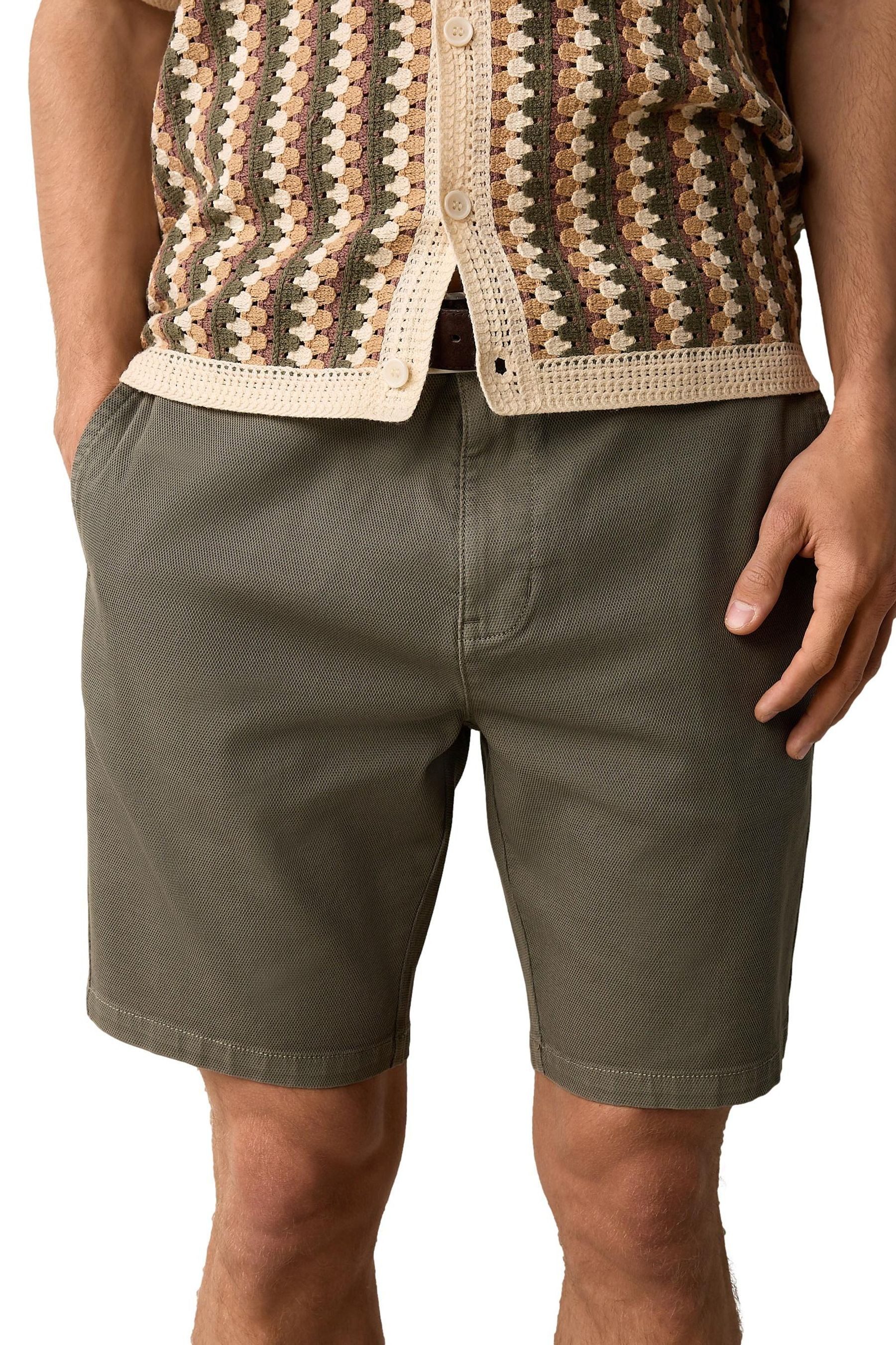 Shorts Chino-Shorts aus Velourslederimitat mit Gürtel