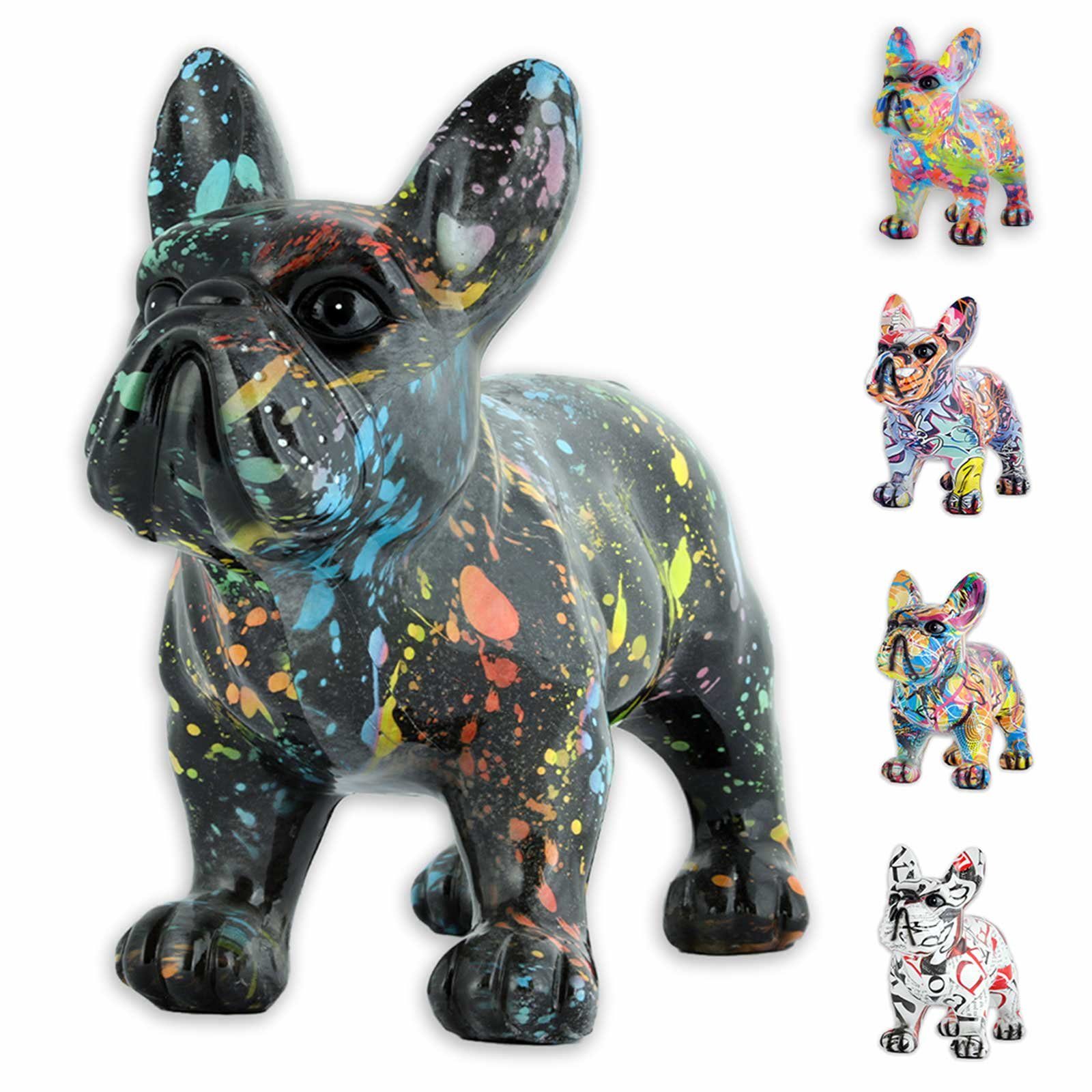 Figur Wohnzimmer Dekoration - Bulldogge Figuren (Packung) Französische Tier Deko Monkimau Tierfigur