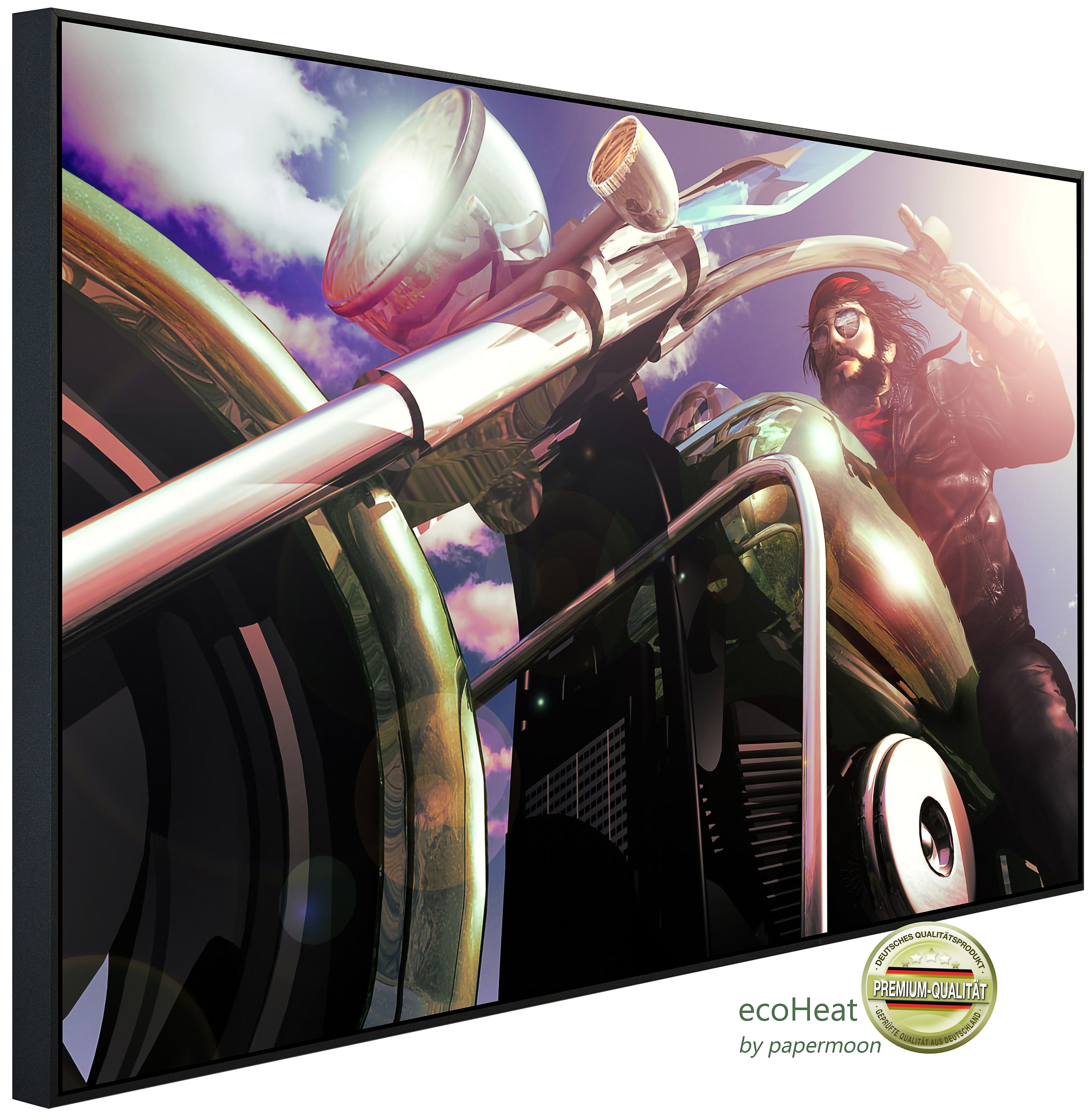 Papermoon Infrarotheizung INFRAROT-BILD-HEIZUNG, Motorrad, TÜV-Rheinland/GS zertifiziert, angenehme Strahlungswärme