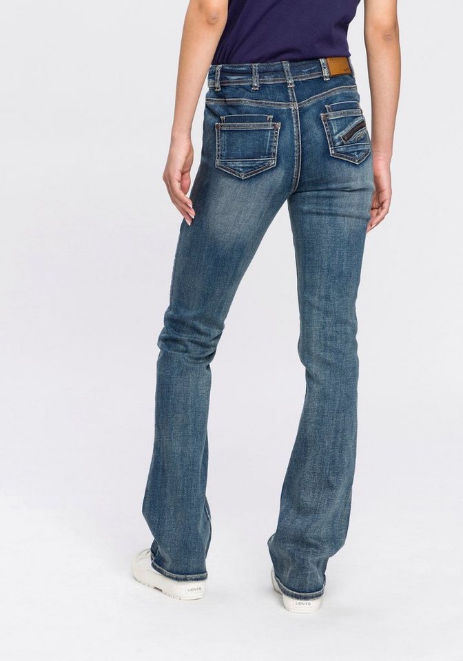 NEU Damen Destroyed Stretch Blau Used Hose Bootcut Arizona Jeans Lang-Gr.80 40
