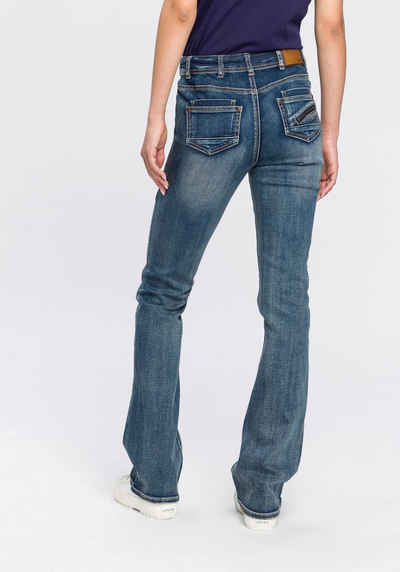 Arizona Bootcut-Jeans »mit Zippertasche« High Waist