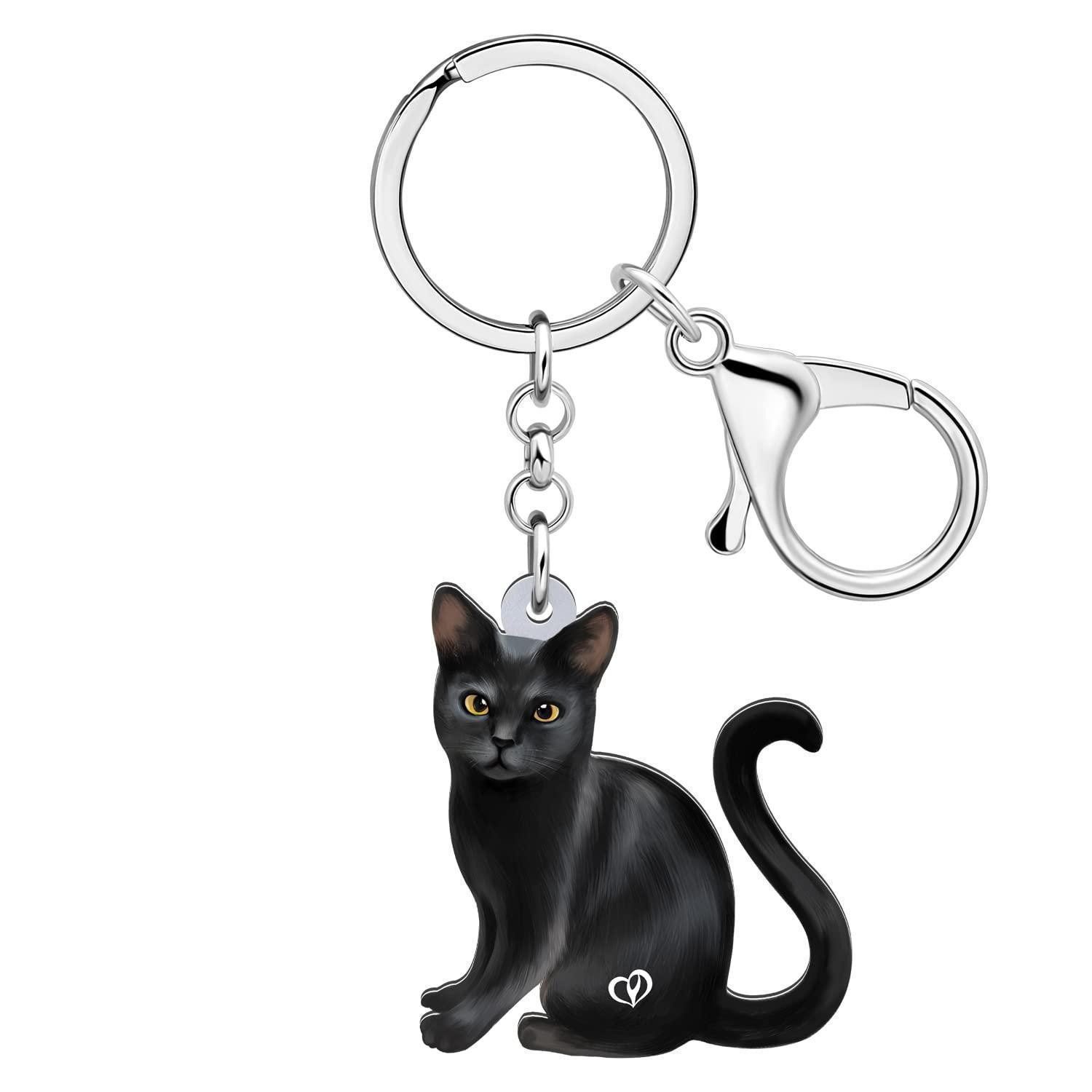 LuxusKollektion Schlüsselanhänger Schlüsselanhänger Schwarze Katze Acryl