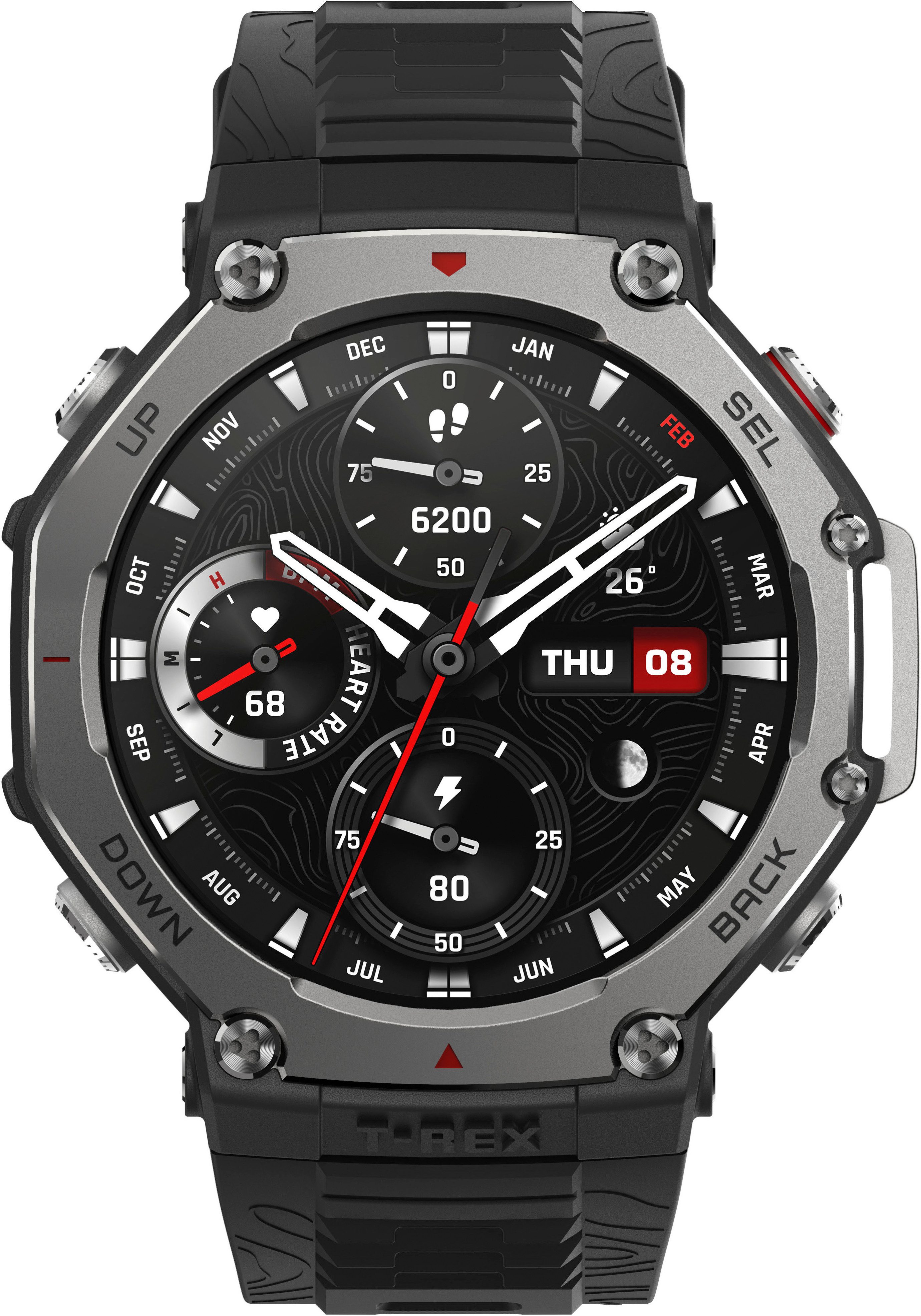 Amazfit T-Rex 3 Smartwatch (1,5 Zoll, Zepp OS), Hyrox Race Mode schwarz