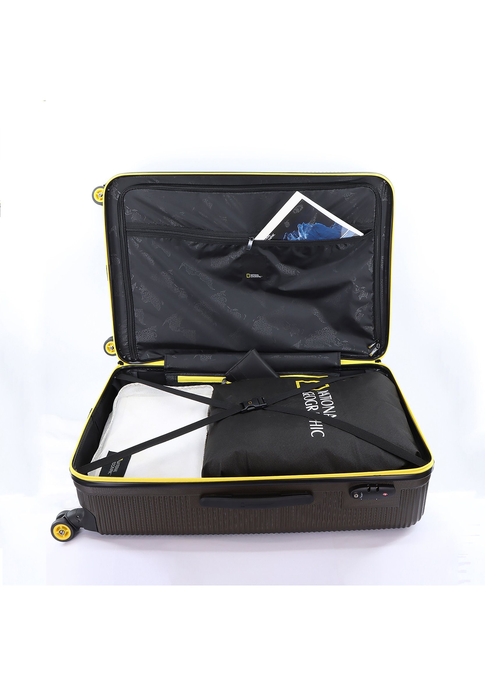 TSA-Zahlenschloss Koffer Abroad, GEOGRAPHIC khaki integriertem mit NATIONAL 11