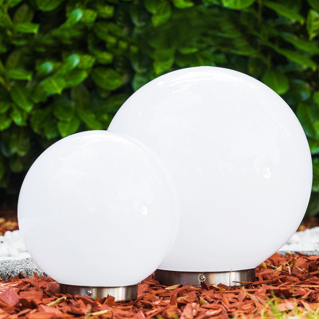 hofstein Kugelleuchte Solar Kugelleuchte 20cm Terrasse Wege Sonne Licht Veranda Garten Lampe