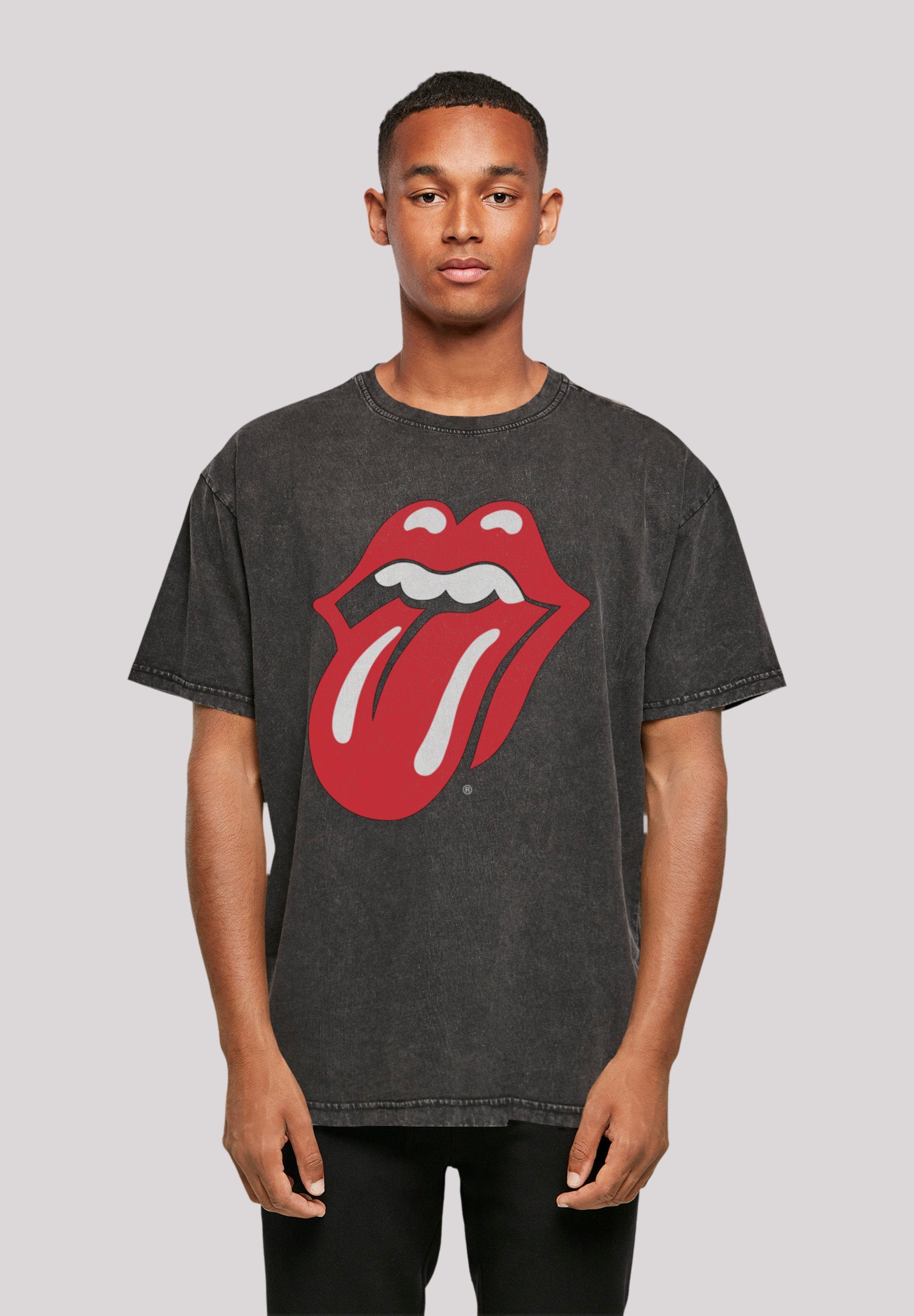 F4NT4STIC T-Shirt The Rolling Stones Classic Tongue Print schwarz