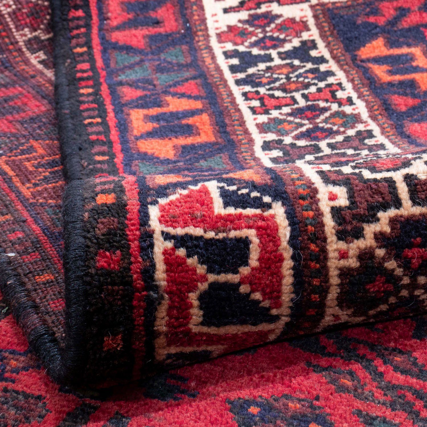 Höhe: 10 cm, mm, Rosso Medaillon morgenland, Wollteppich 215 Zertifikat rechteckig, scuro Shiraz Unikat mit x 305