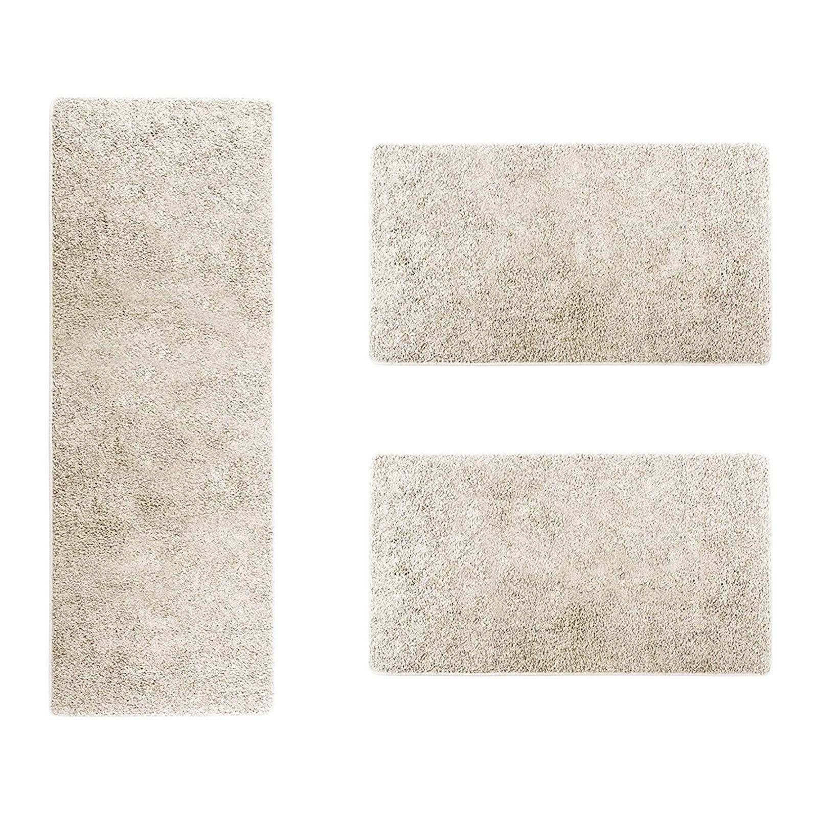 Karat Hochflor-Bettumrandung Madrid, Bettläufe in 13 Farben, 3 Größen, Teppich, Teppichläufer, Höhe 22 mm, (3-tlg), Shaggy