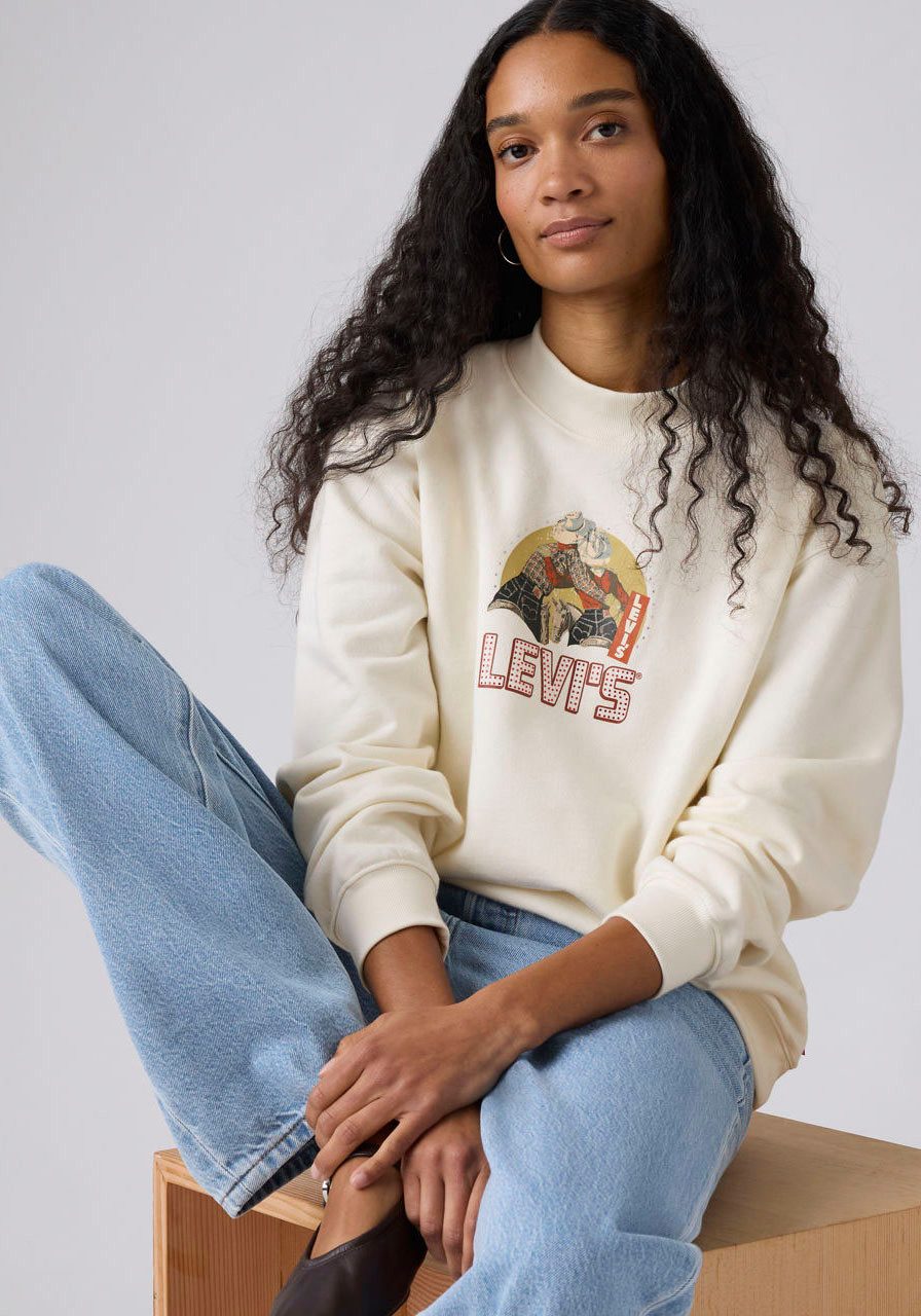 Levi's® Sweater GR COLLINS MOCKNE mit Frontprint und Glitzersteinen